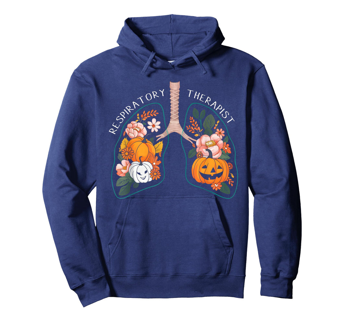 Respiratory Therapist RT Lung Floral Pumpkin Halloween T-Shirt
