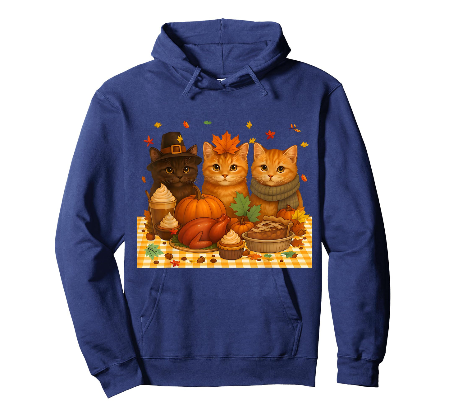 Funny Cat Pilgrim Costume Fall Thanksgiving Men Women Kids T-Shirt