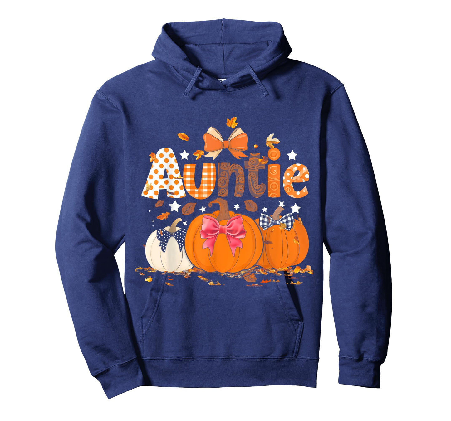 Auntie Pumpkin Fall Autumn Coquette Bow Thanksgiving Family T-Shirt