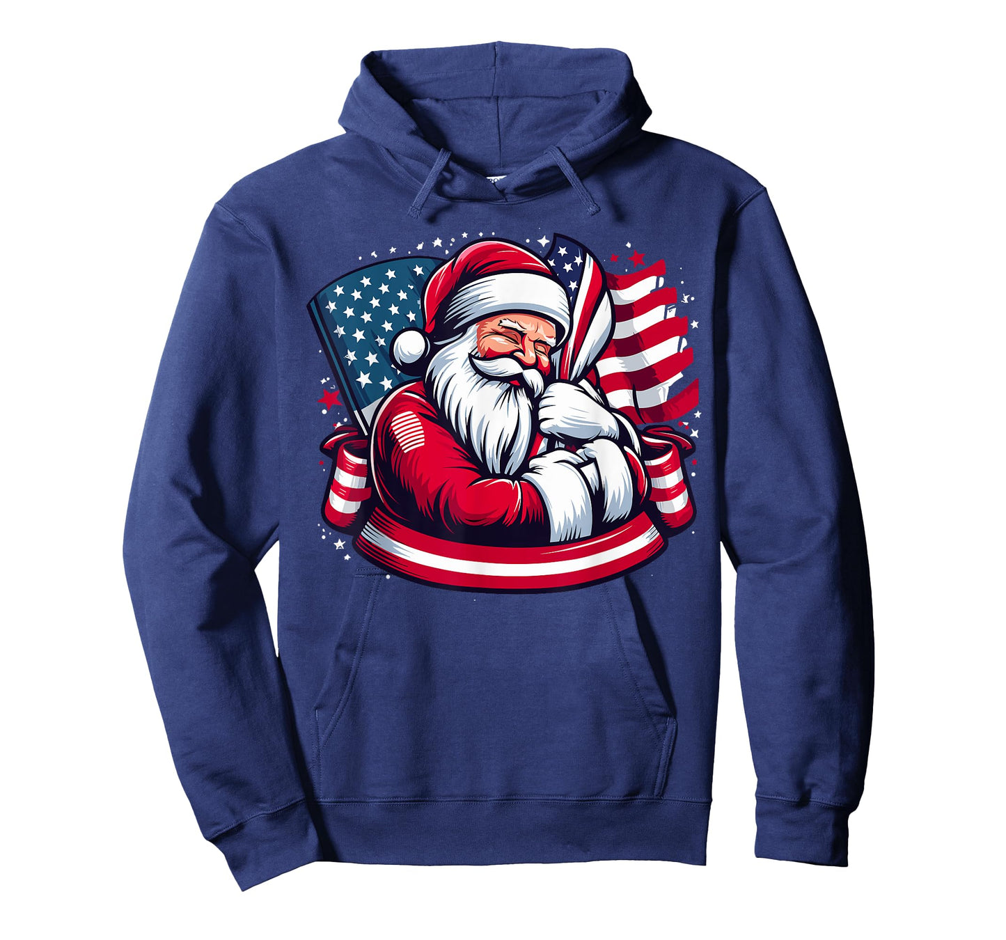 Patriotic Santa Claus Men Women Christmas USA Flag T-Shirt