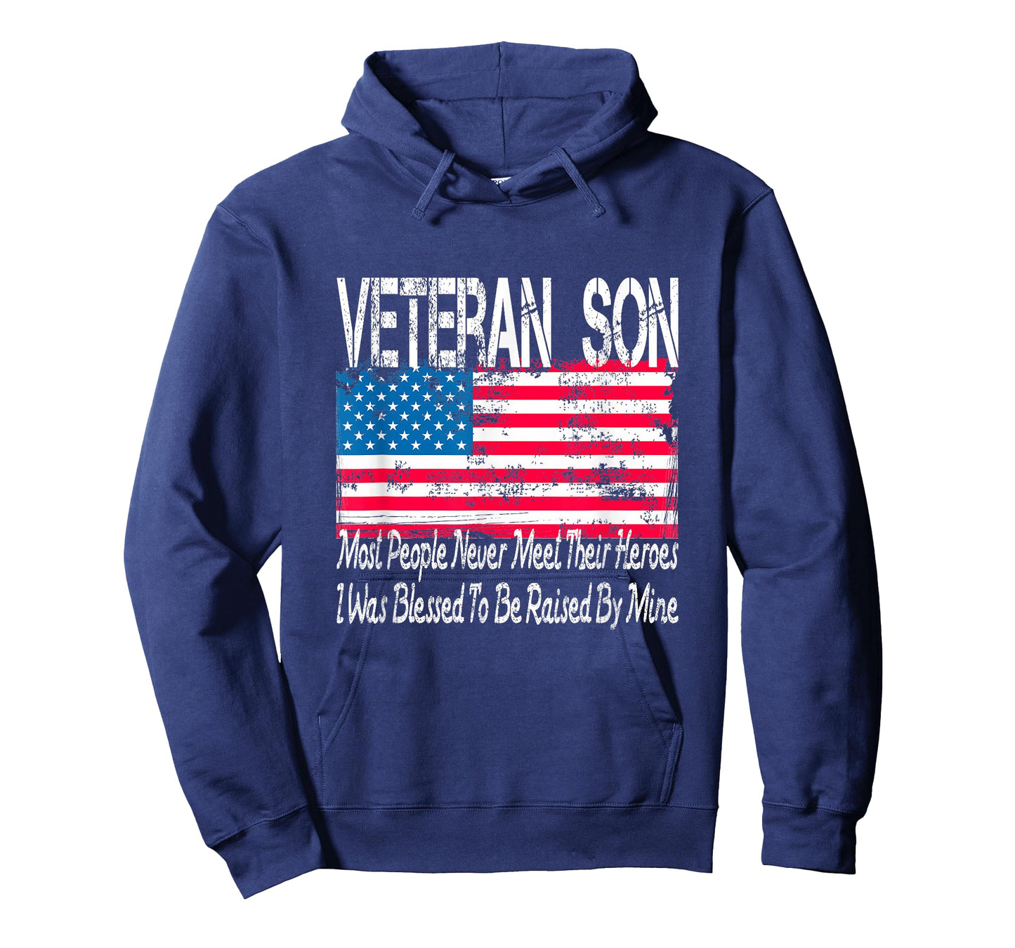 Vintage American Flag US Military Family Veteran Son T-Shirt