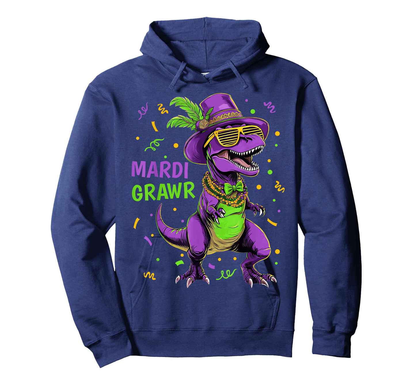 Mardi Grawr T-Rex Dino Costume Toddler Boys Kids Mardi Gras T-Shirt