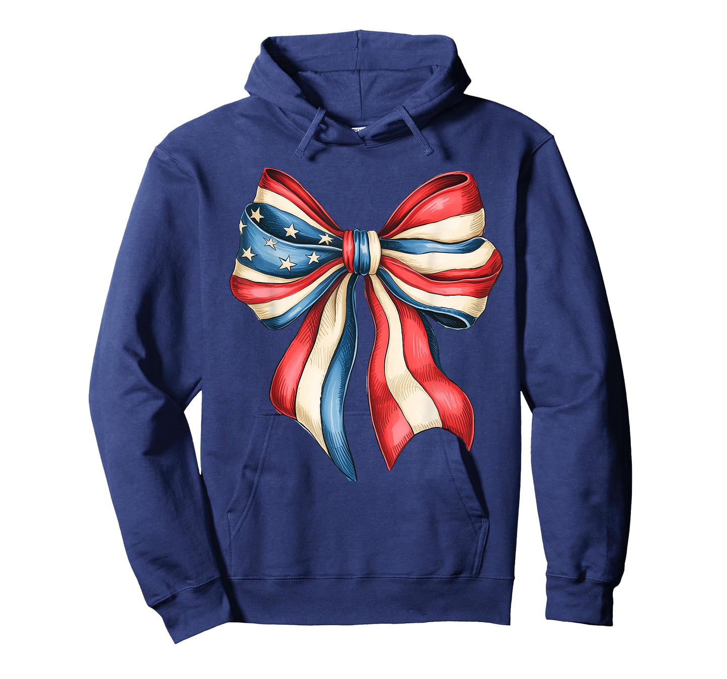 Patriotic Memorial Veteran 4th of July Flag Bow Coquette T-Shirt