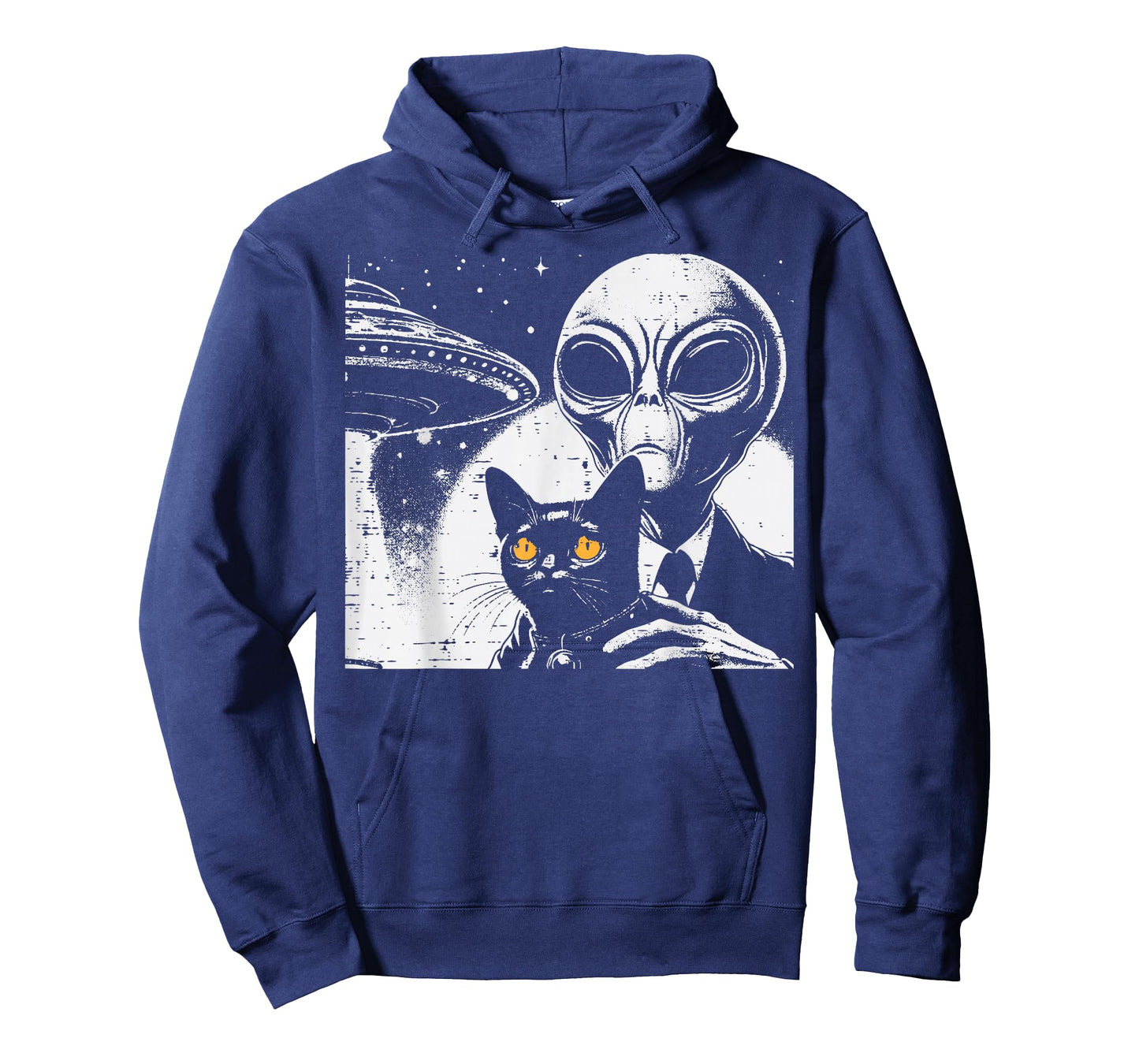 Alien with Cat Funny UFO Space Pet Women Girls Kids Men T-Shirt