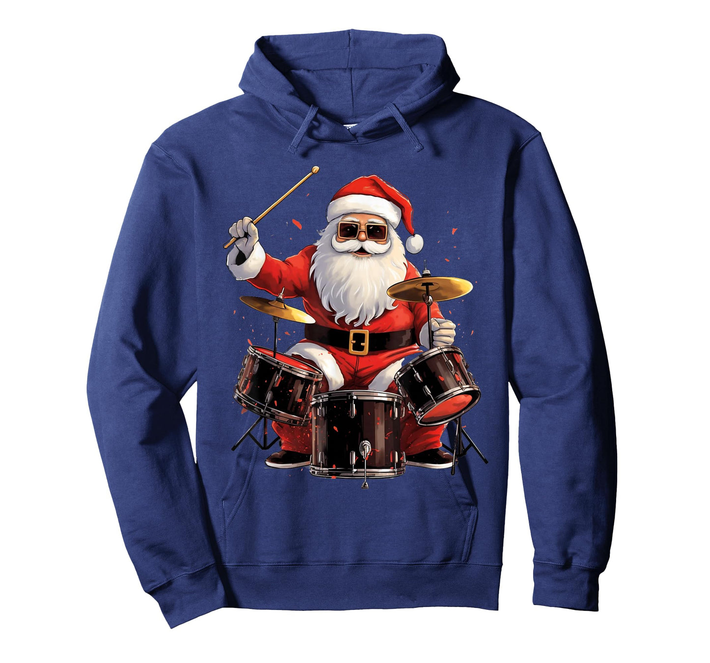 Santa Drumming Funny Musician Christmas Holiday Pajamas T-Shirt