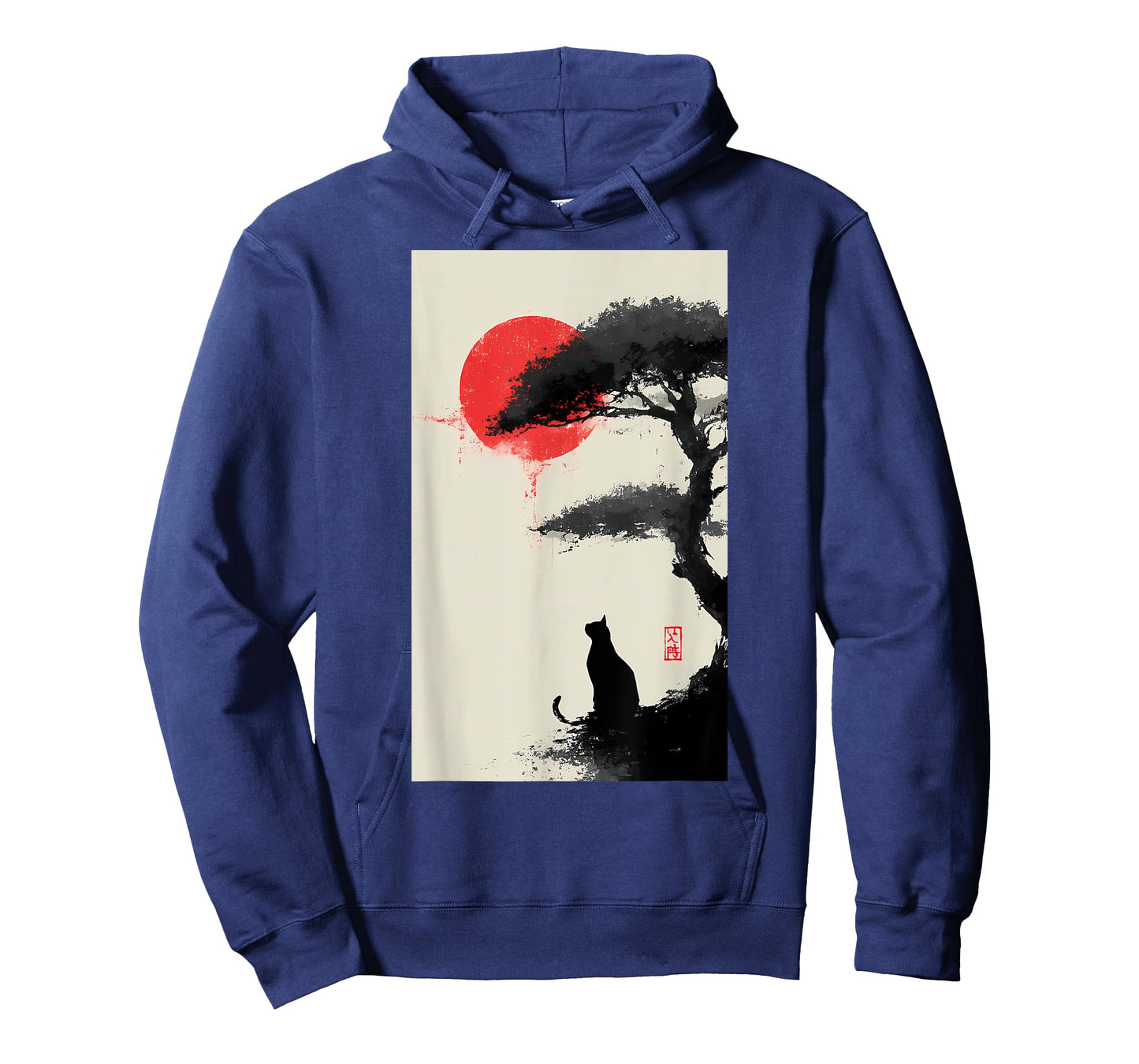 Black Cat Vintage Japan Art Japanese Theme Retro Print T-Shirt