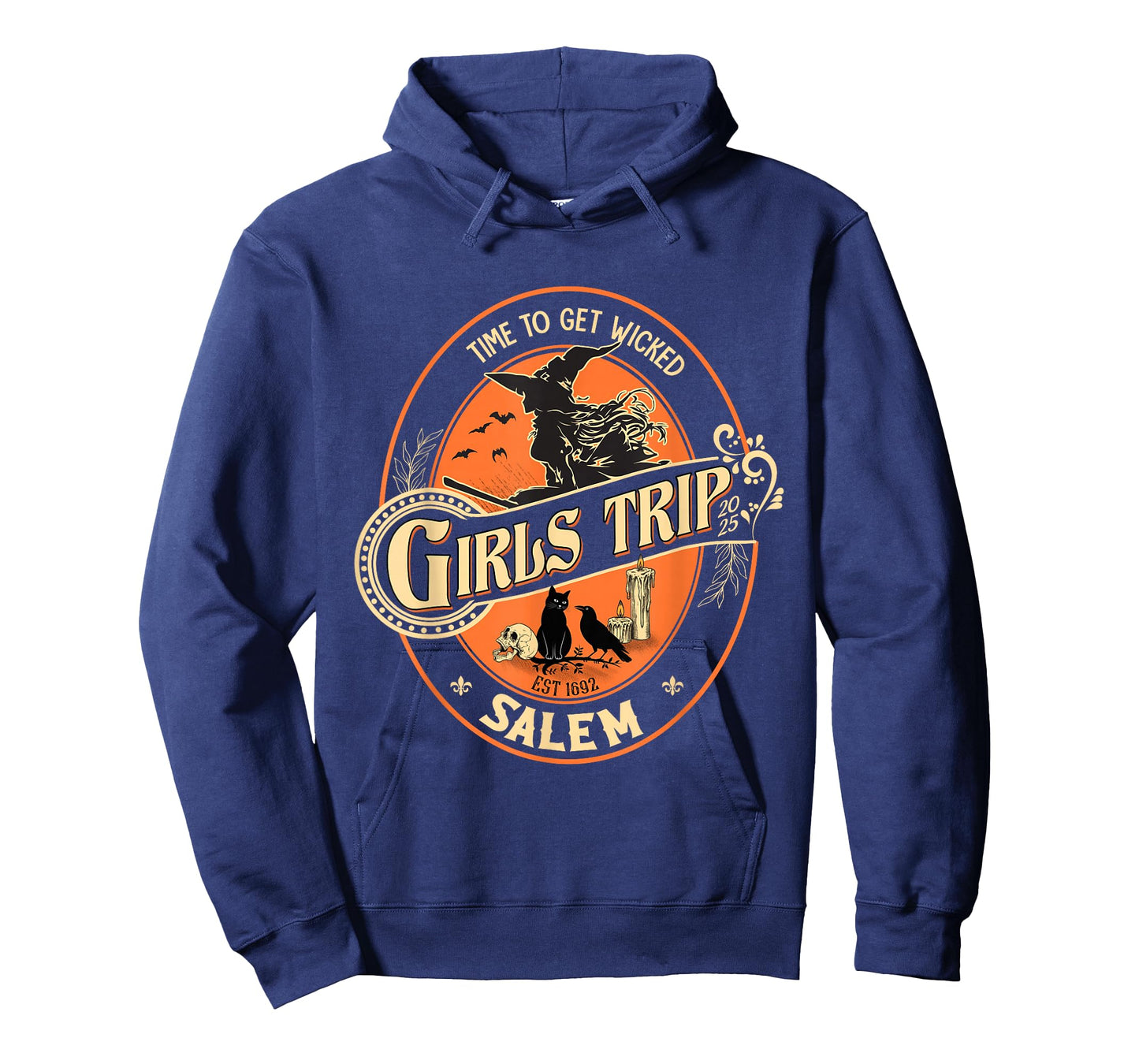 Halloween Girls Trip to Salem Time to Wicked Cats Retro T-Shirt