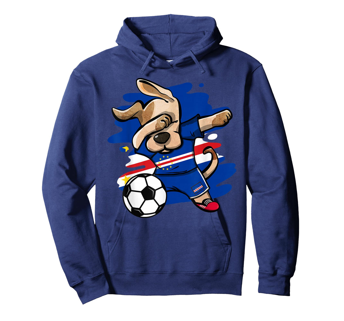 Dabbing Dog Cape Verde Soccer Fans Jersey Cape Verdean Flag Men Women Kids T-Shirt