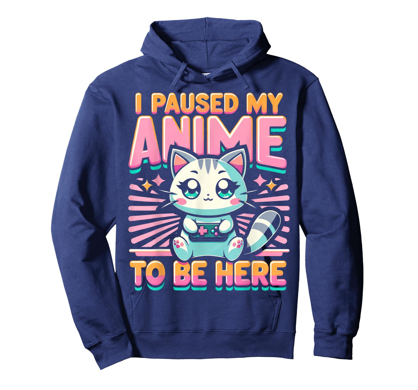 Cute Anime Cat I Paused My Anime Japanese Kawaii Neko Men Women Kids T-Shirt