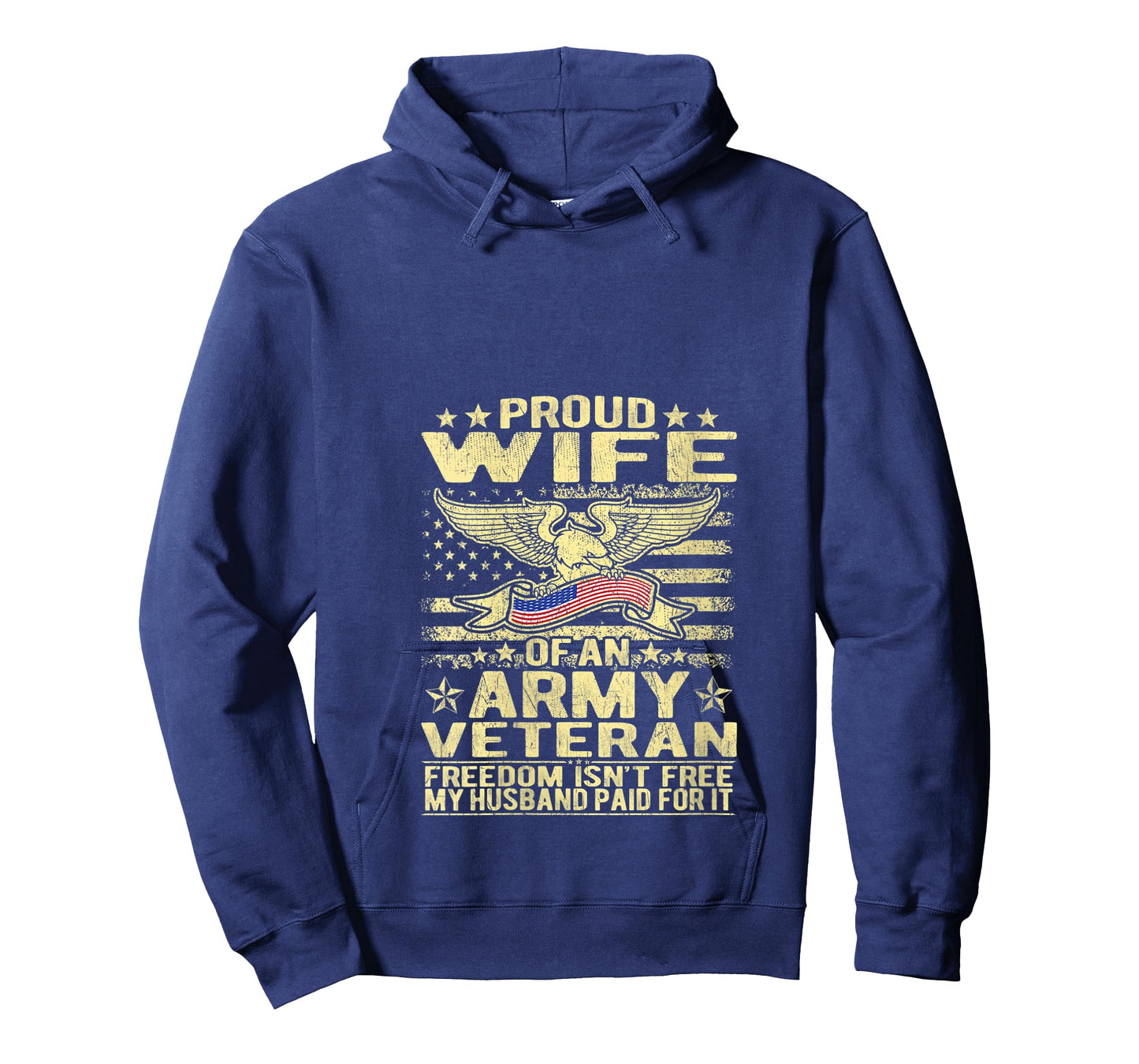 Womens Freedom Isn't Free Proud Wife Of An Army Veteran Spouse V-Neck T-Shirt