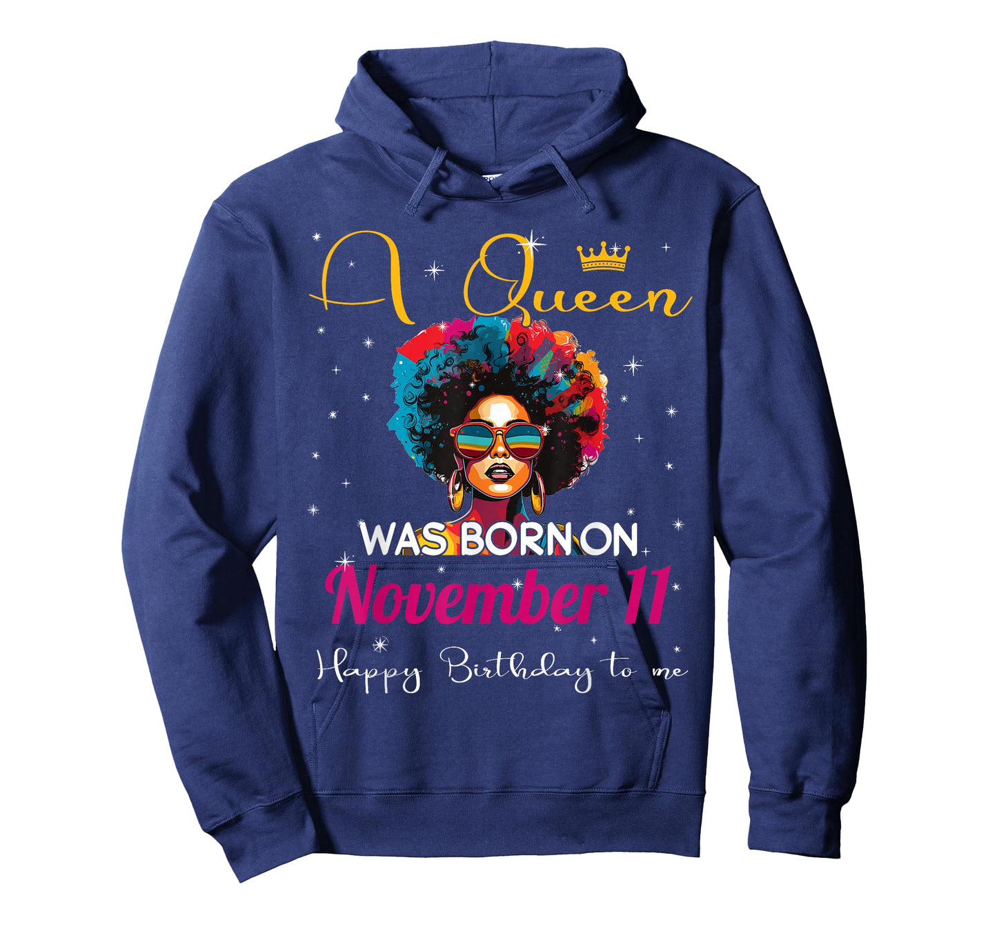 A Queen Was Born on November 11 Happy Birthday To Me Black T-Shirt