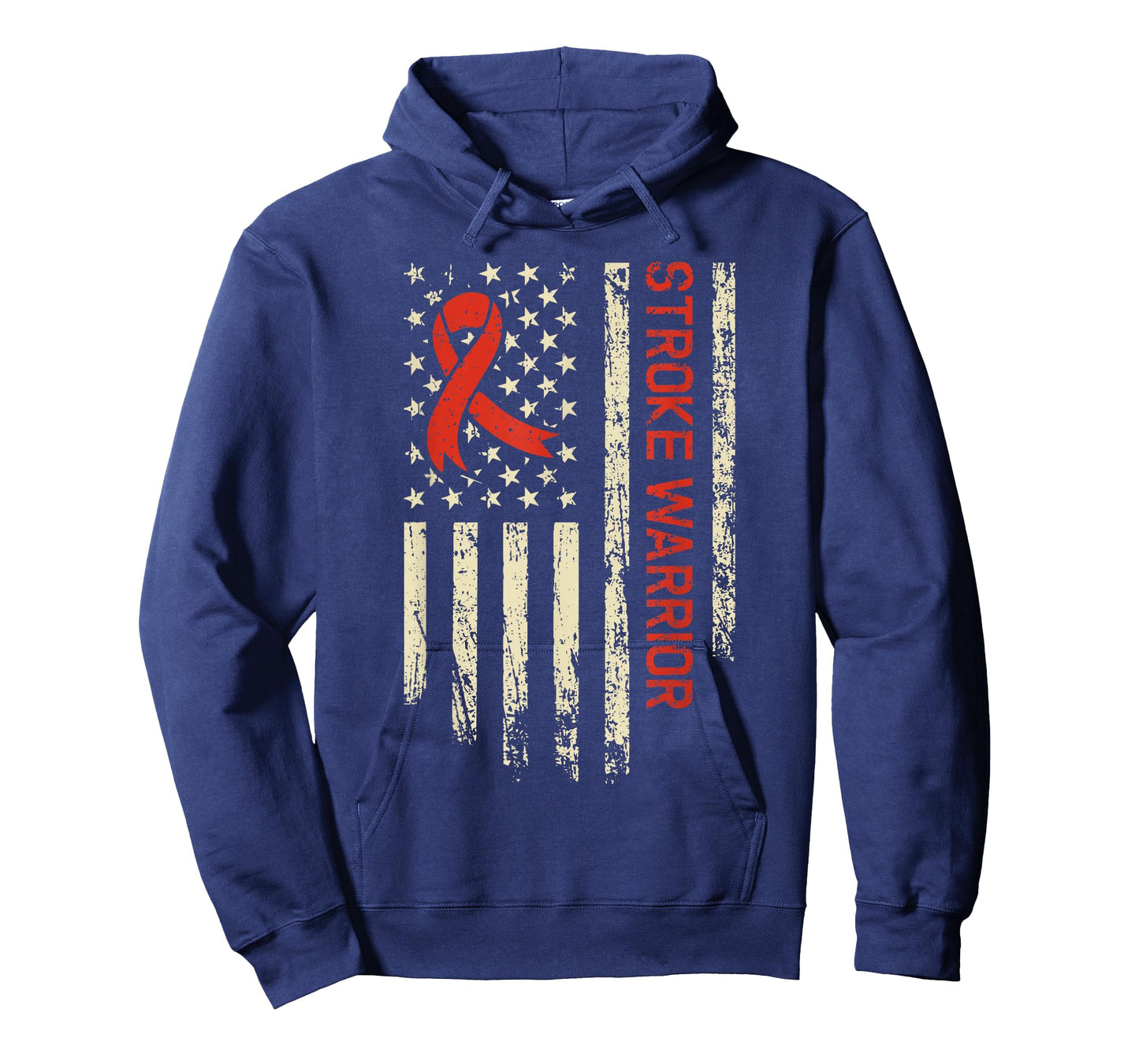 Stroke Warrior USA Flag - Red Ribbon Stroke Awareness T-Shirt