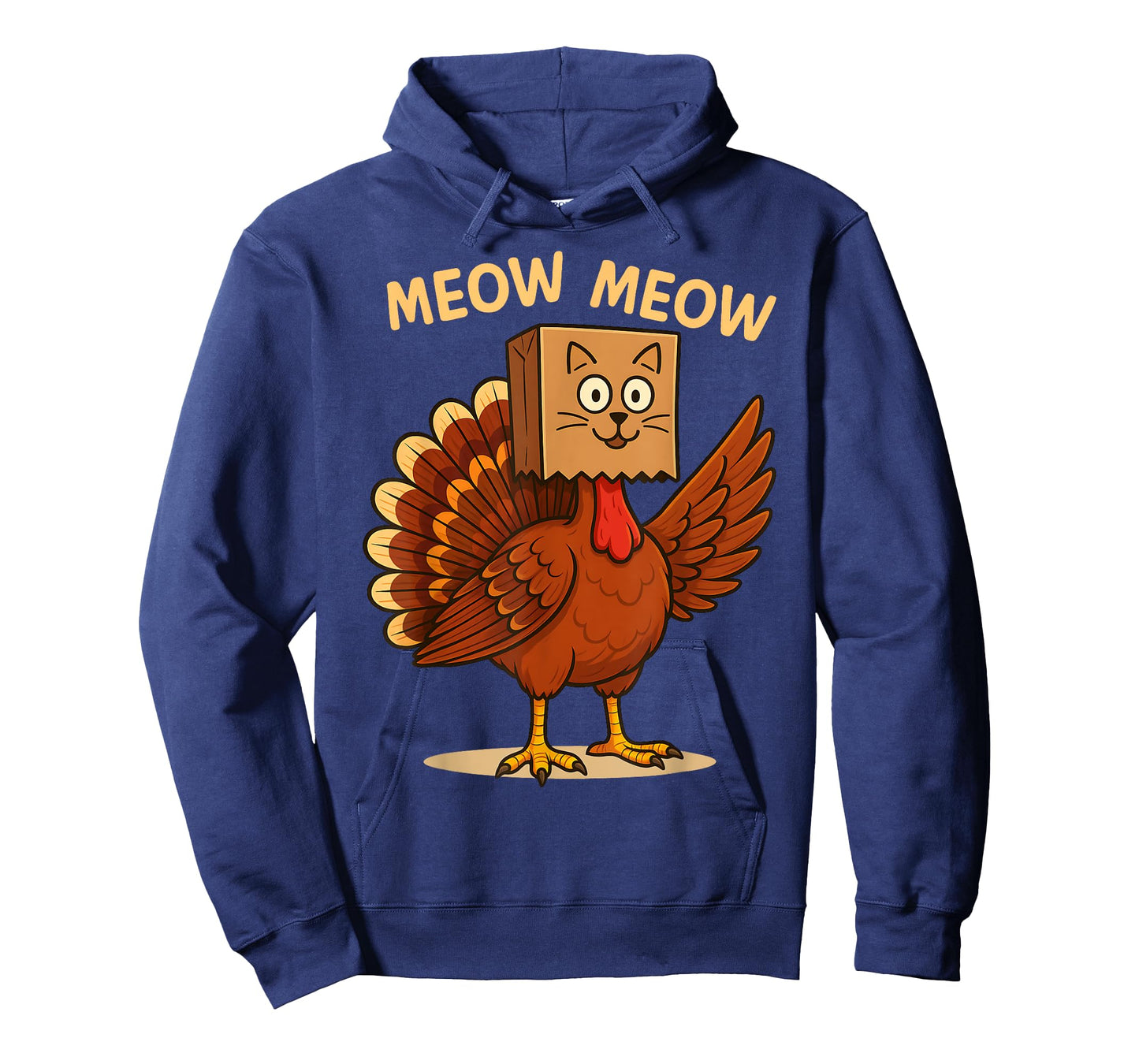 Turkey Cat Meow Funny Thanksgiving Men Women Boy Girl Kid T-Shirt