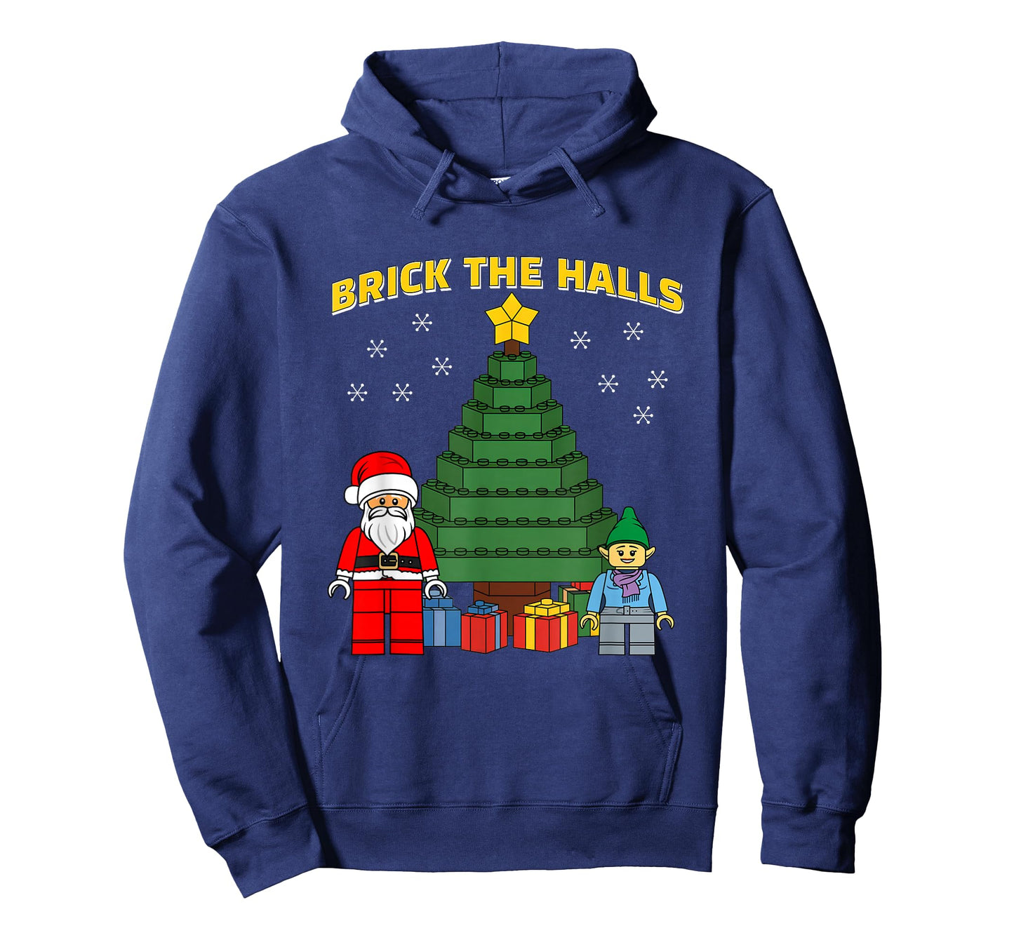 Christmas Building Bricks Brick The Halls Block Builder T-Shirt