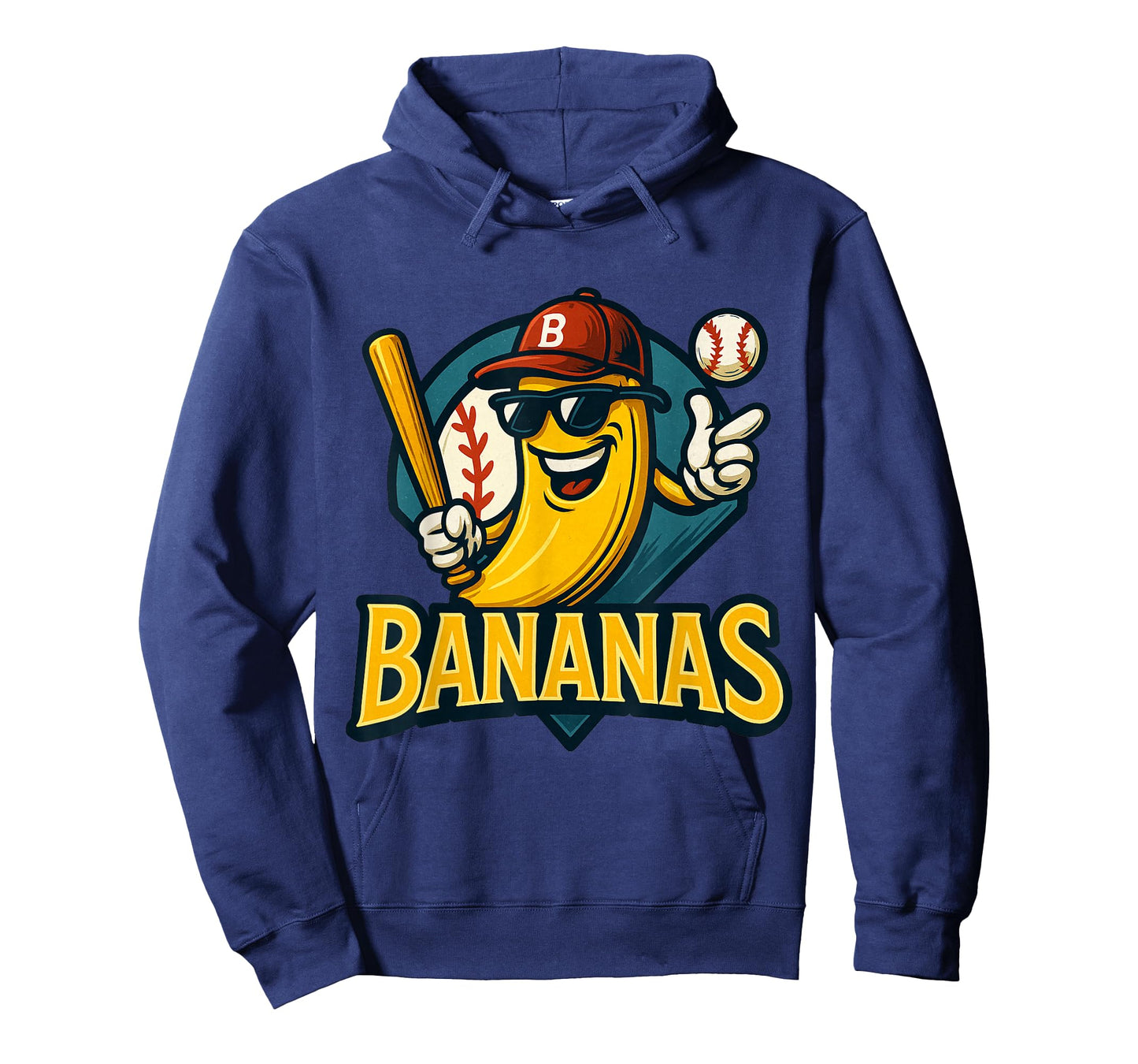 Funny Bananas Baseball Team Mascot Cartoon Fruit Sports Fan T-Shirt