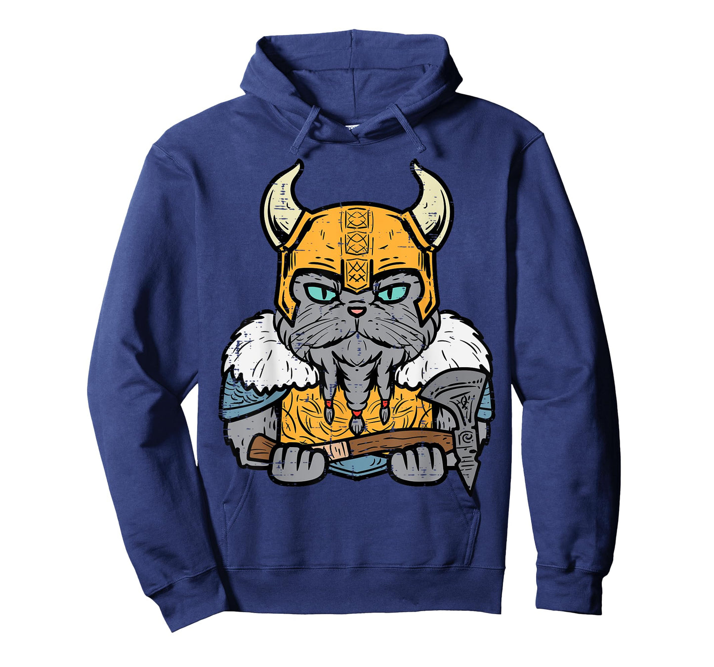 Viking Cat Axe Norse Mythology Kitten Women Girls Kids Men T-Shirt