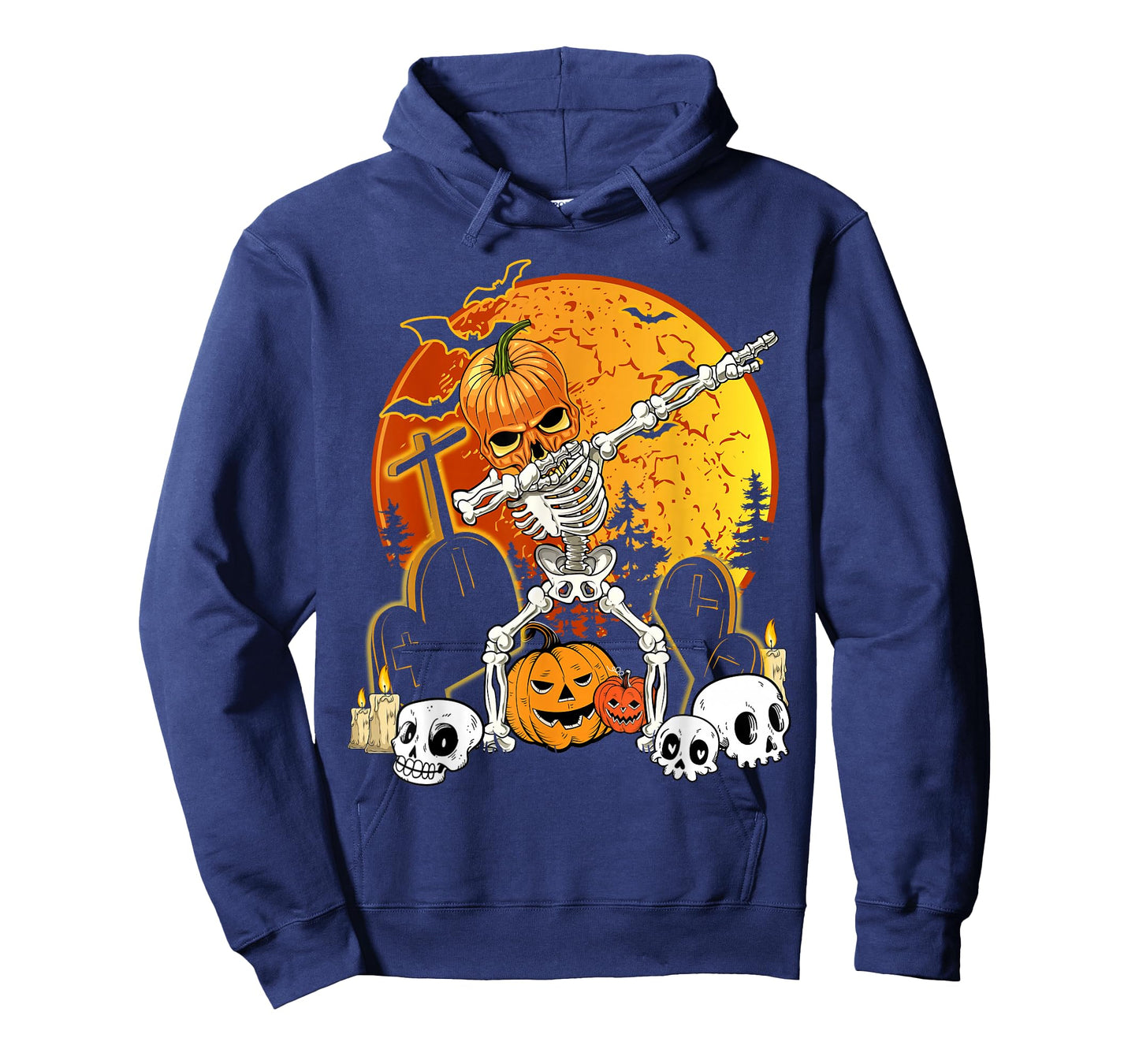 Skeleton Halloween Pumpkin Jack O' Lantern Boys Kid Dab T-Shirt