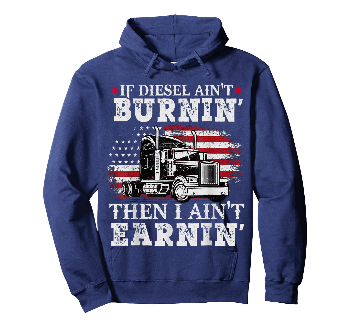 Funny Diesel Trucker USA American Flag Truck Driver Vintage T-Shirt for Women Men
