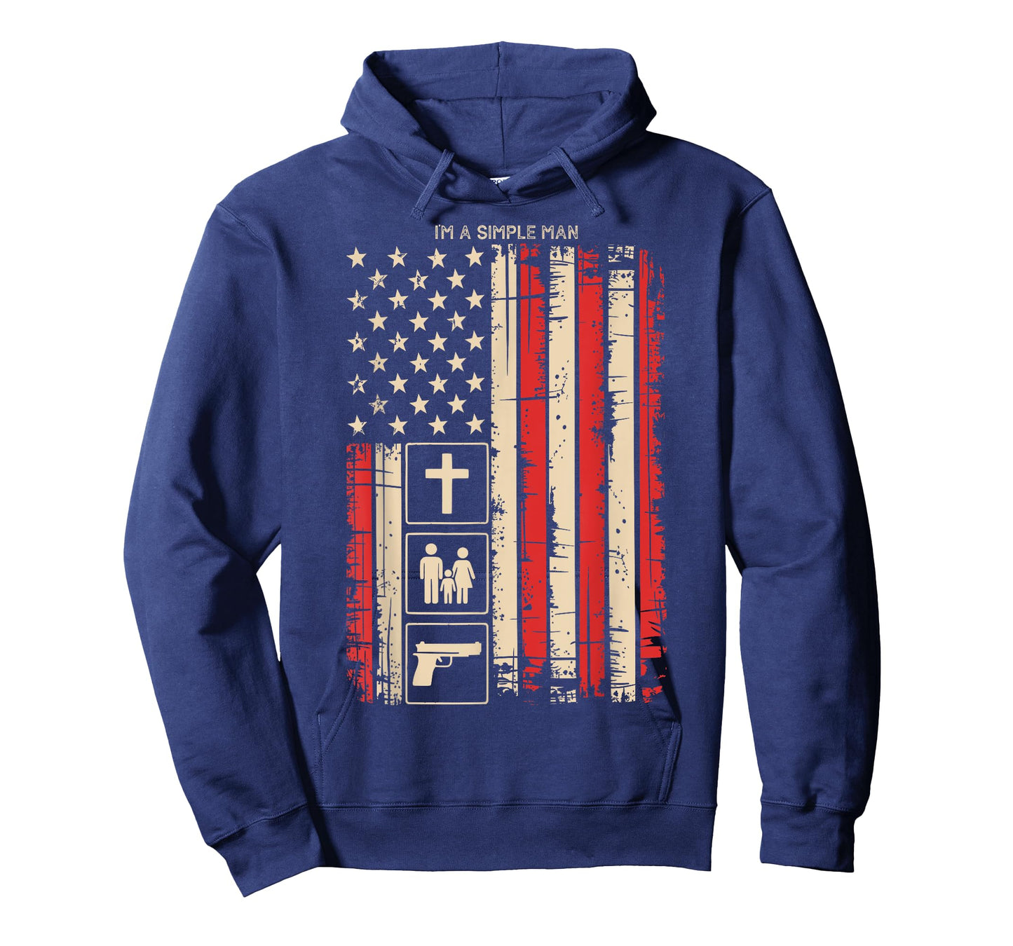 Im A Simple Man Faith Family Gun Firearm American Flag T-Shirt