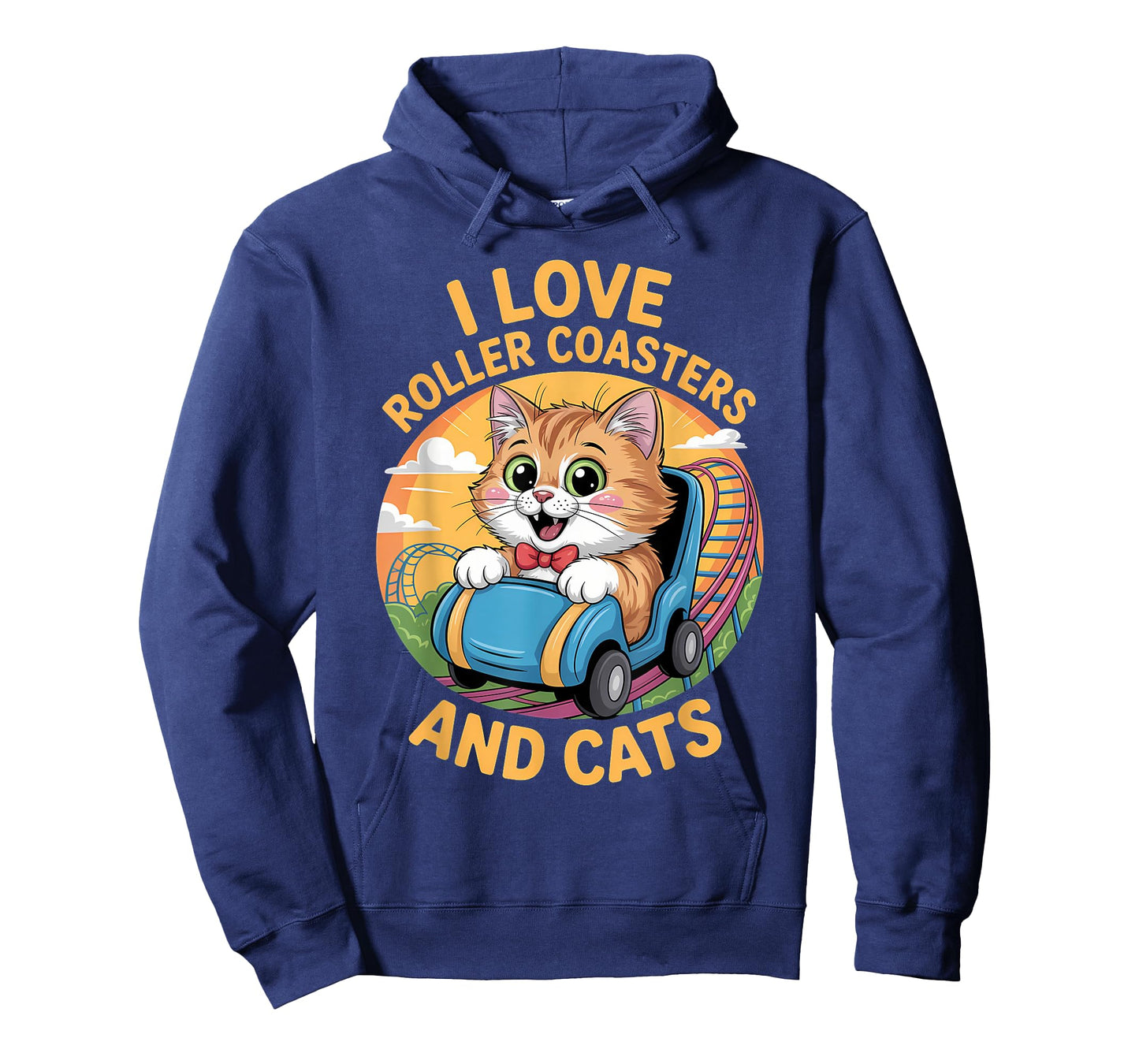 I Love Roller Coasters And Cats Amusement Park T-Shirt