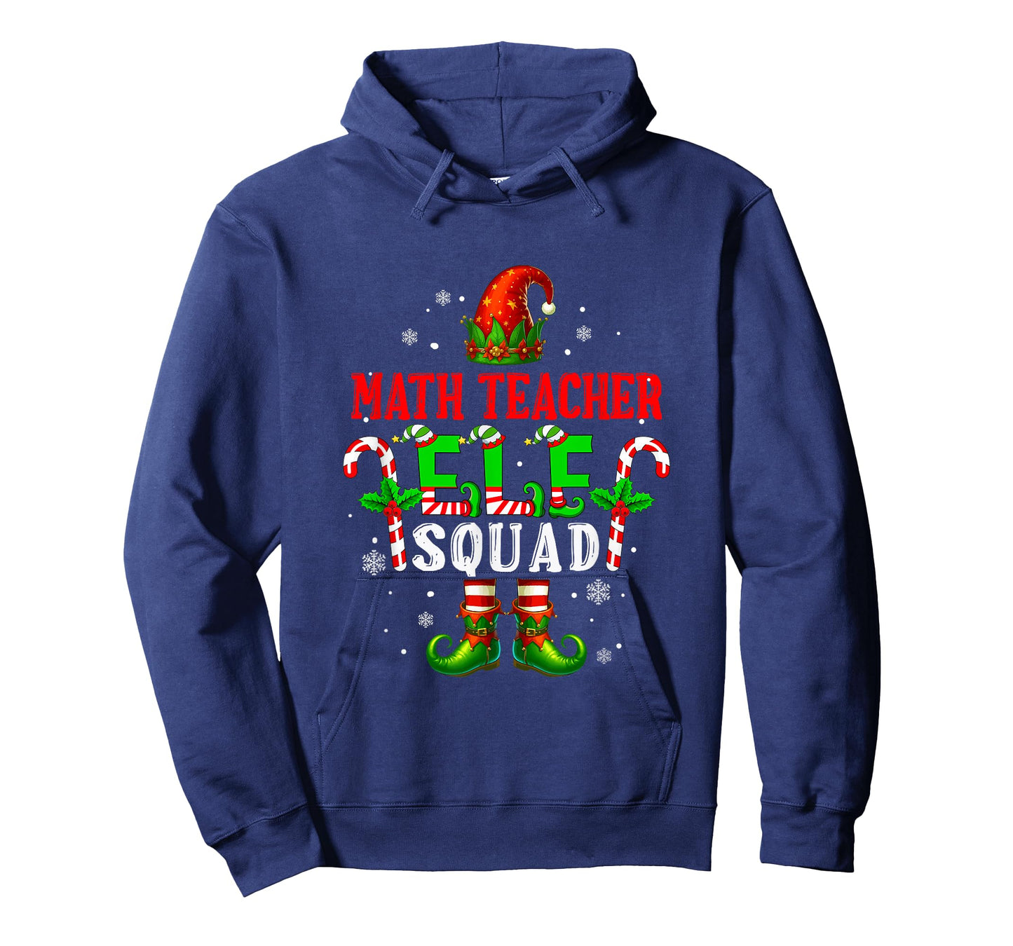 Math Teacher Elf Squad Xmas Elf Hat Shoes Funny Job Team T-Shirt