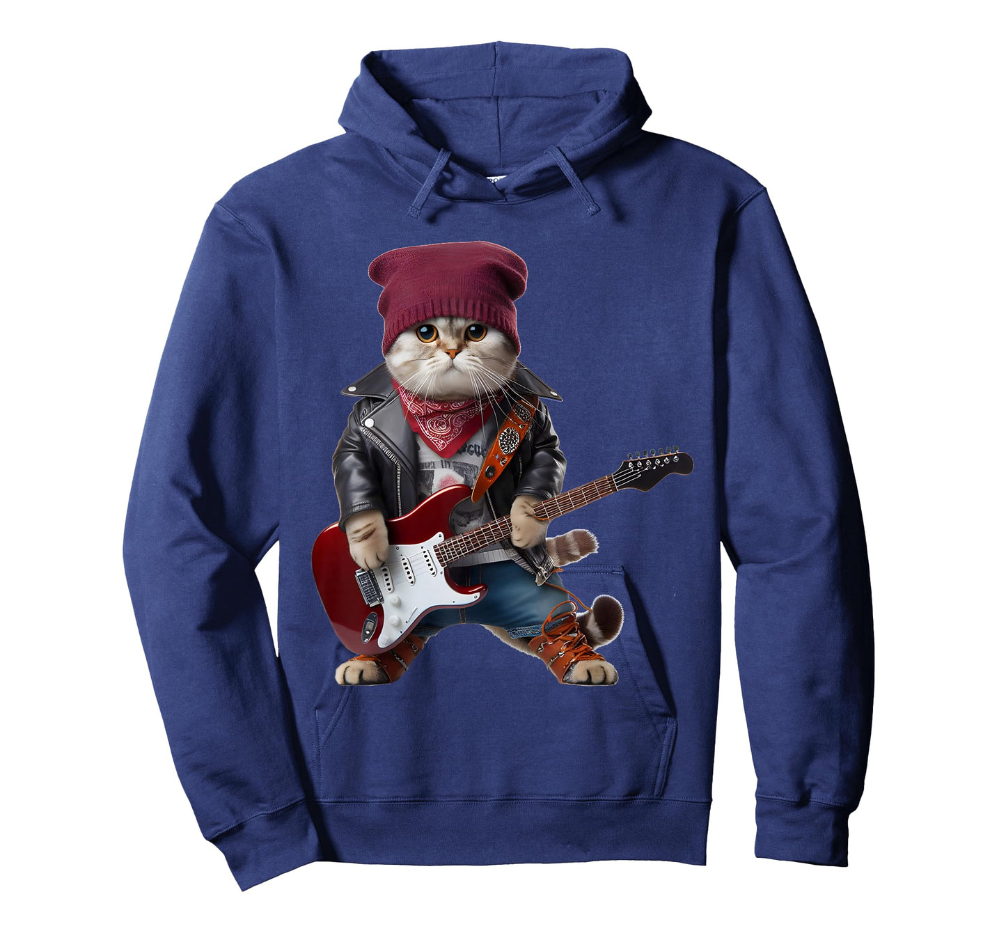 Cat Playing Guitar Cute Funny Cute Kitten Rock Rockin Cat T-Shirt
