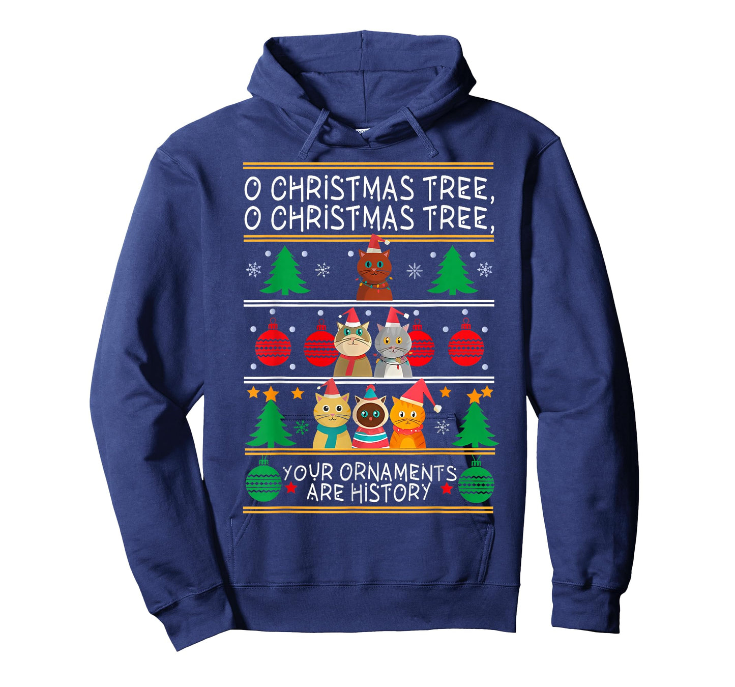 Merry Catmas Funny O Christmas Tree, Cat Xmas Meow Christmas T-Shirt