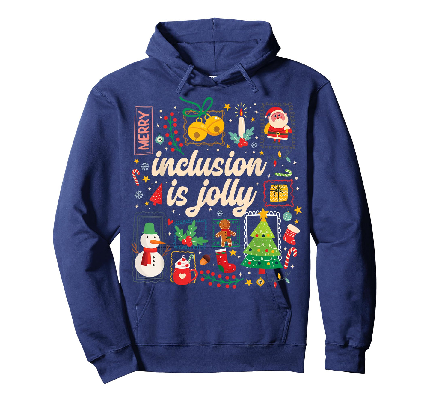 Inclusion is Jolly SPED Teacher Christmas Stamp Style T-Shirt