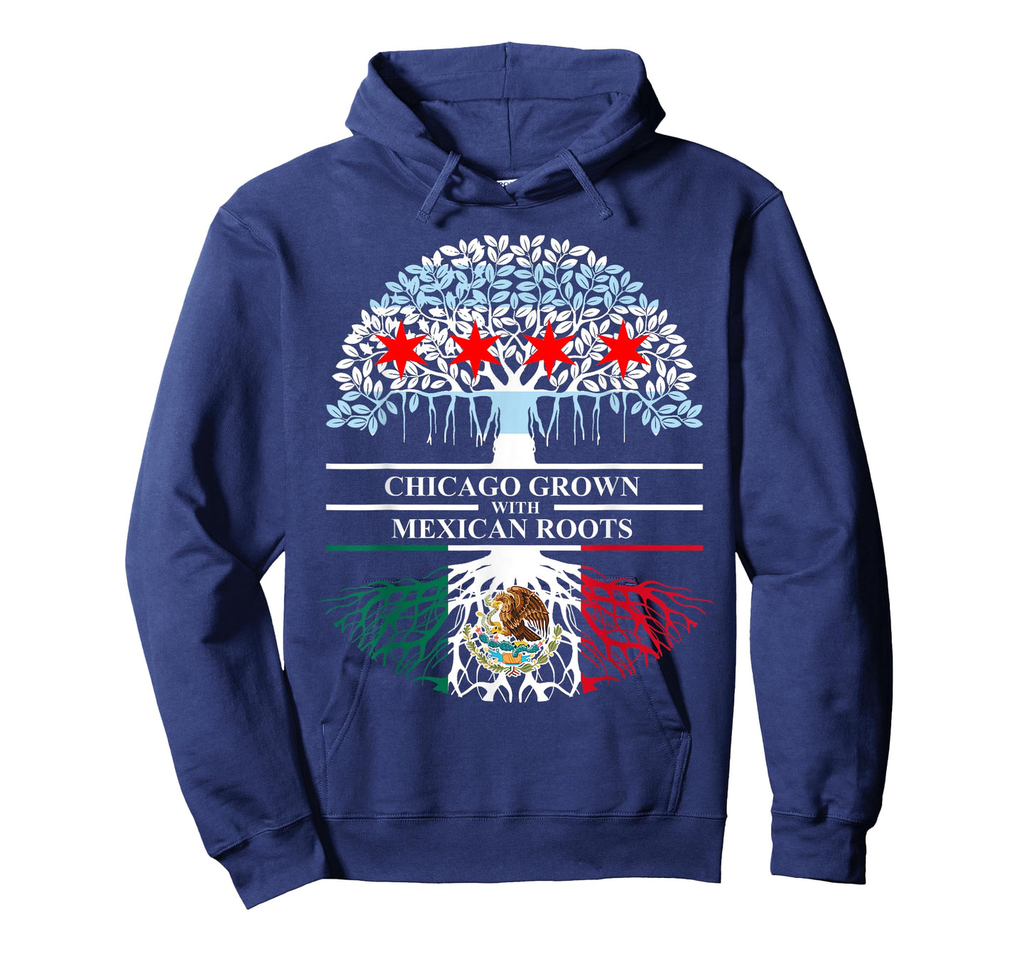 Chicagoan Grown Mexican Roots Chicago Flag Mexico T-Shirt