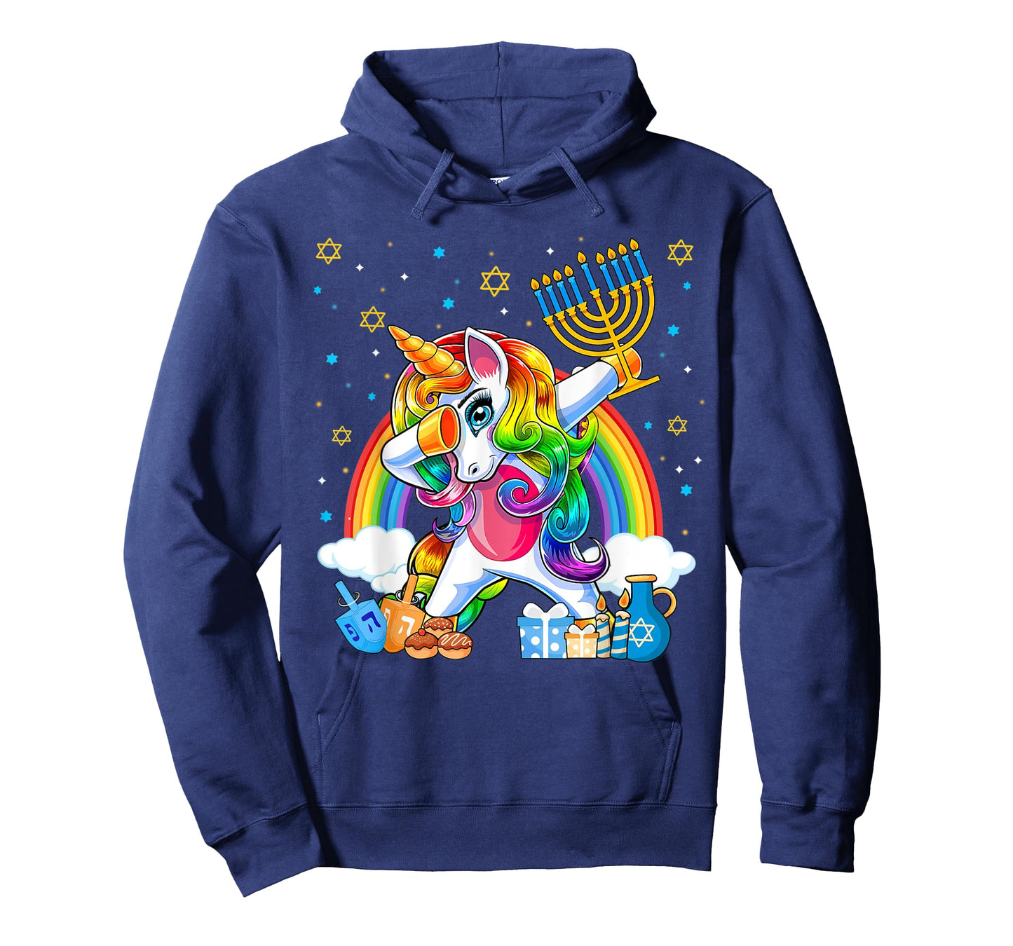 Happy Hanukkah Dabbing Unicorn Girls Chanukah Jewish T-Shirt
