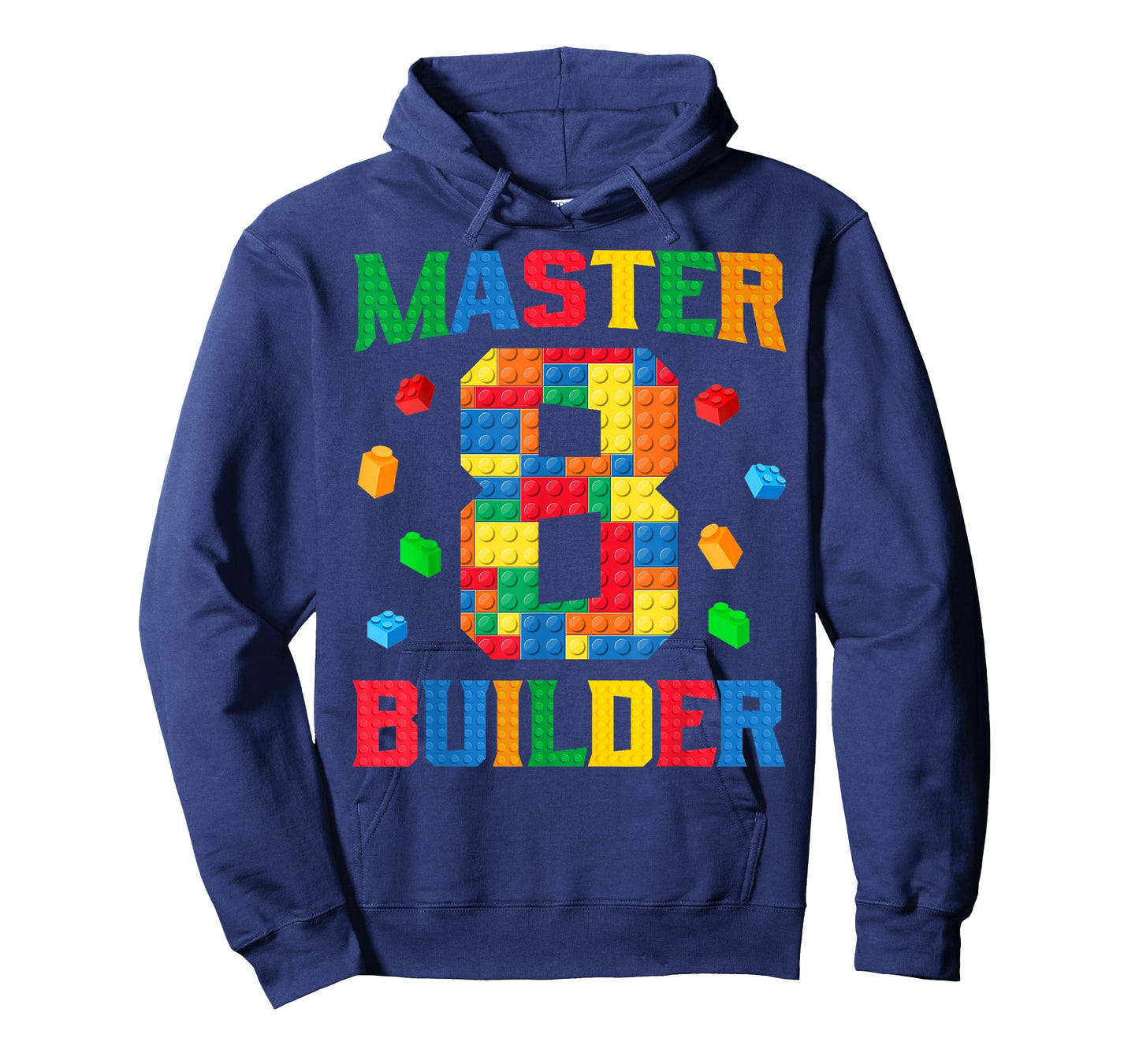 Master Builder 8th Birthday 8 Year Old Brick Building Blocks T-Shirt