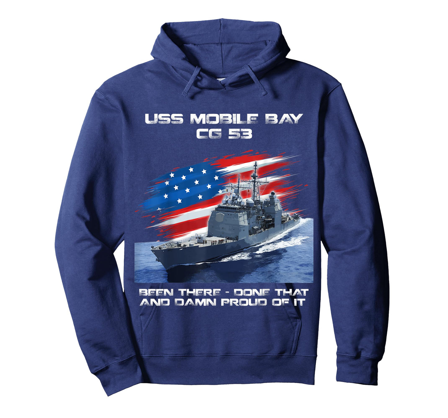 USS Mobile Bay CG-53 Class Cruiser American Flag Veteran T-Shirt for Women Men