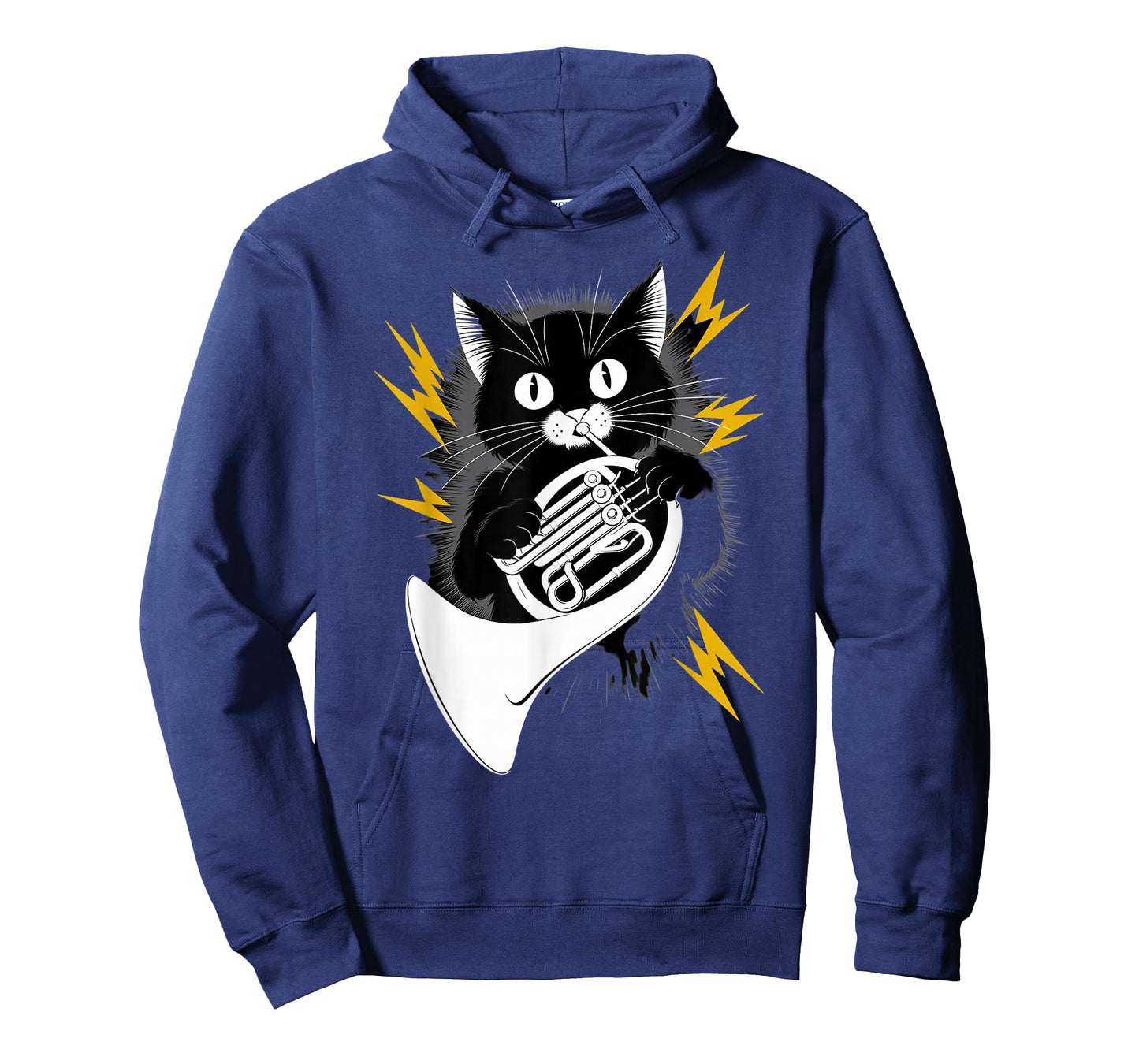 Rockstar Hornist / French Horn Player Cat on Cat French Horn T-Shirt