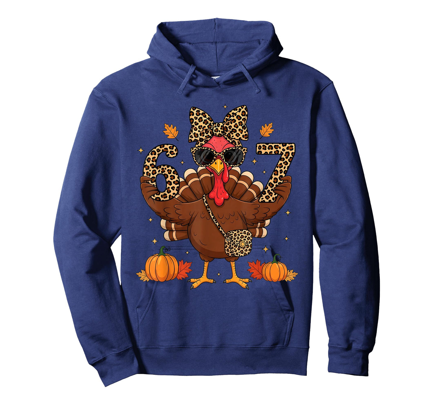 Funny 6 7 Thanksgiving Leopard Bow Turkey six Seven Teacher T-Shirt