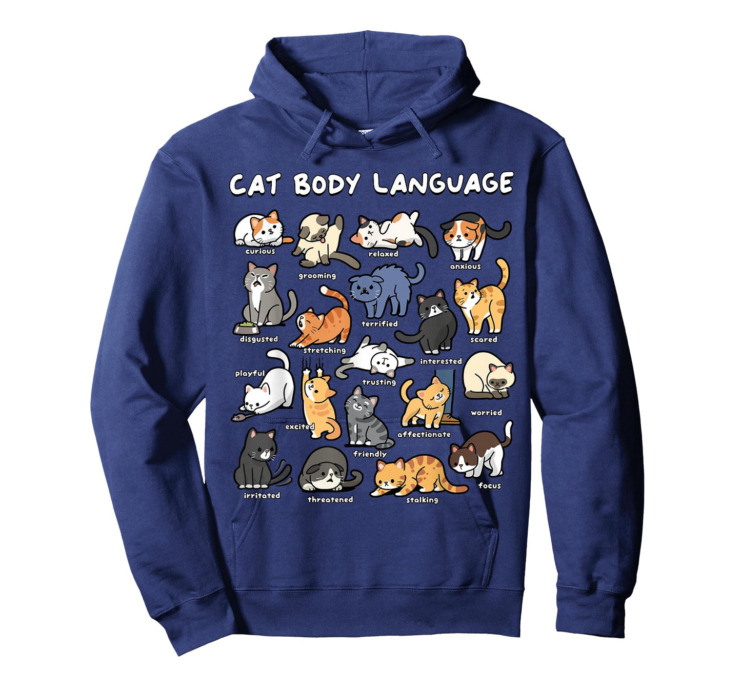 Cat Body Language Cute Cat Lover Kawaii T-Shirt