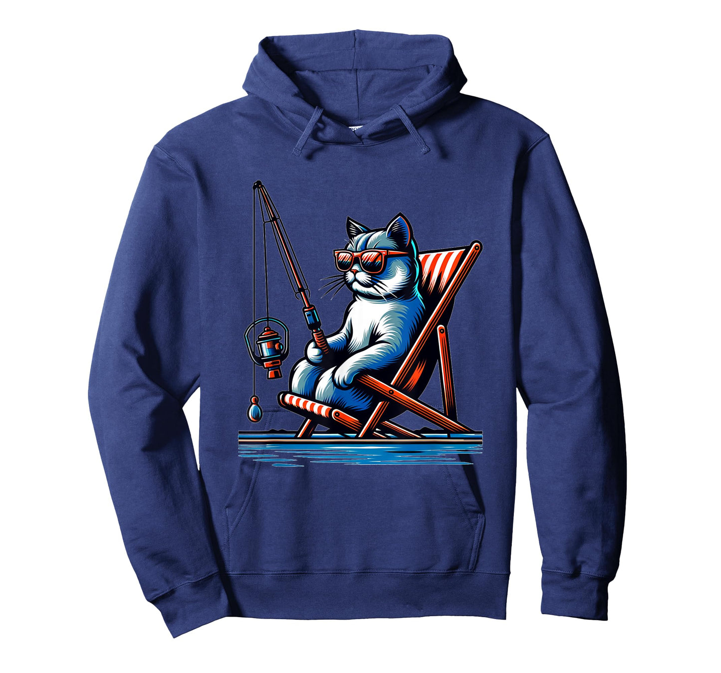 Cool Cat Things Funny Fishing Cat T-Shirt, Black, Small