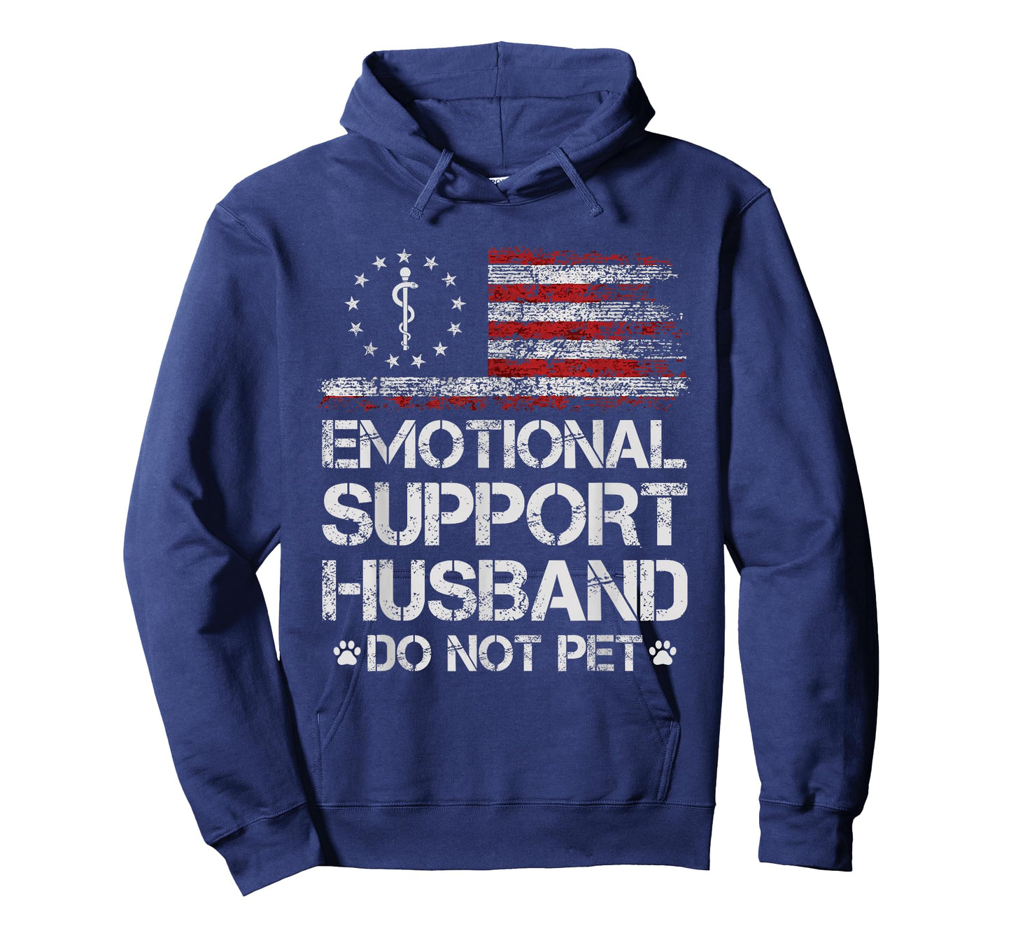 Emotional Support Husband Do Not Pet - Vintage American Flag T-Shirt