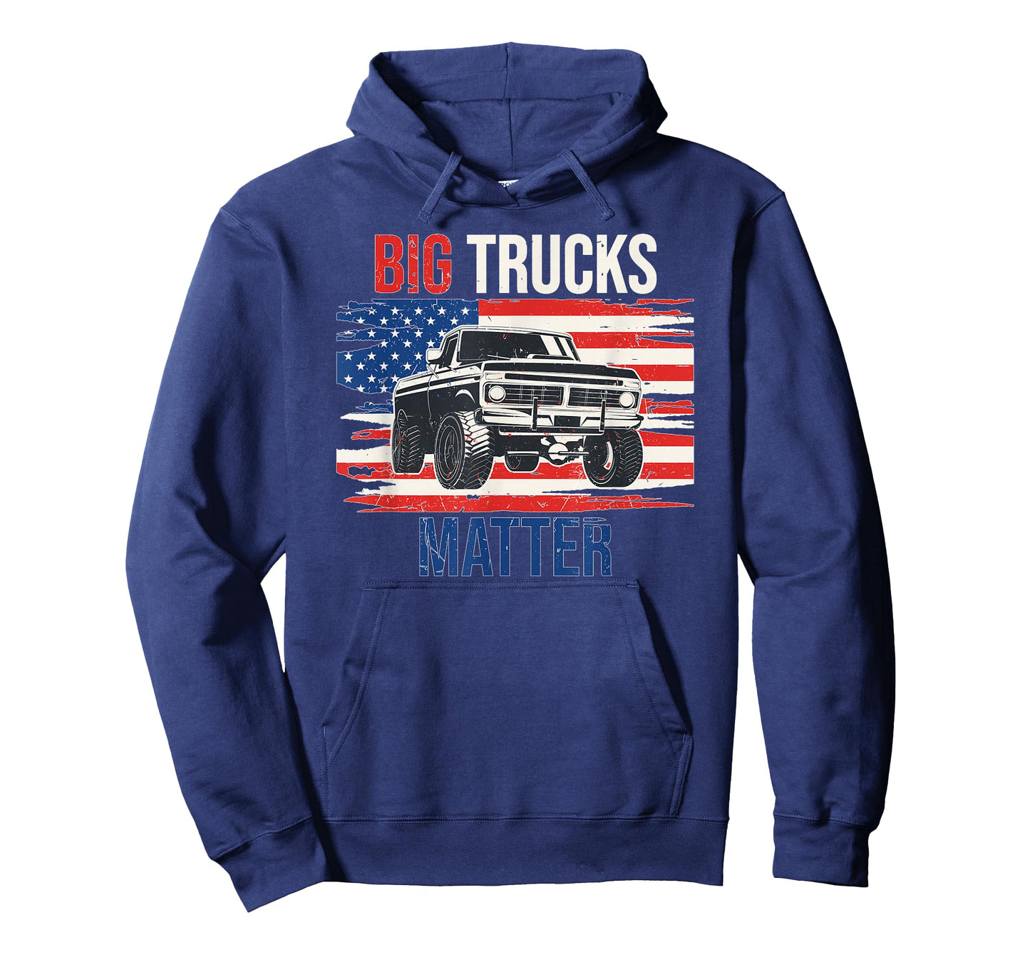 Funny Big Trucks Matter Love Lifted Truck American Flag T-Shirt