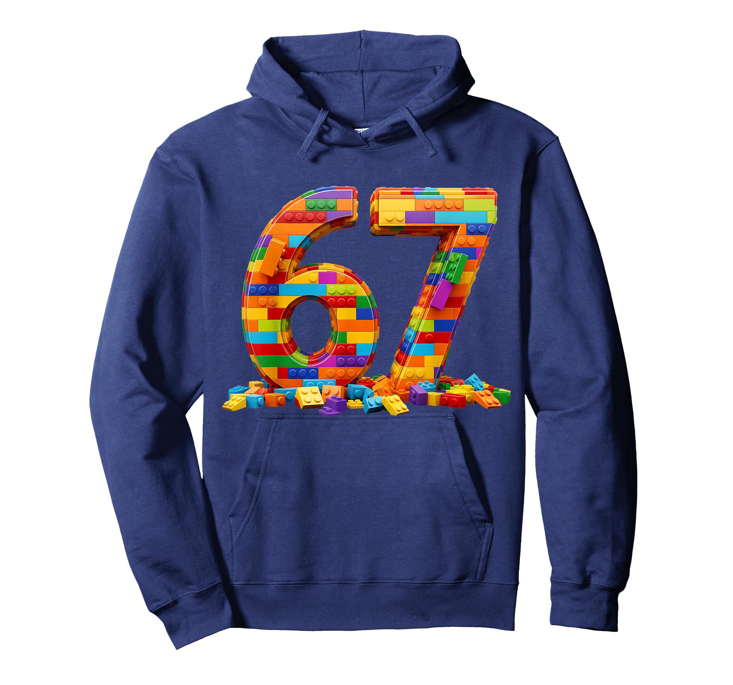 Number 67 Meme Six Seven 6 7 Building Blocks Gen Alpha Slang T-Shirt