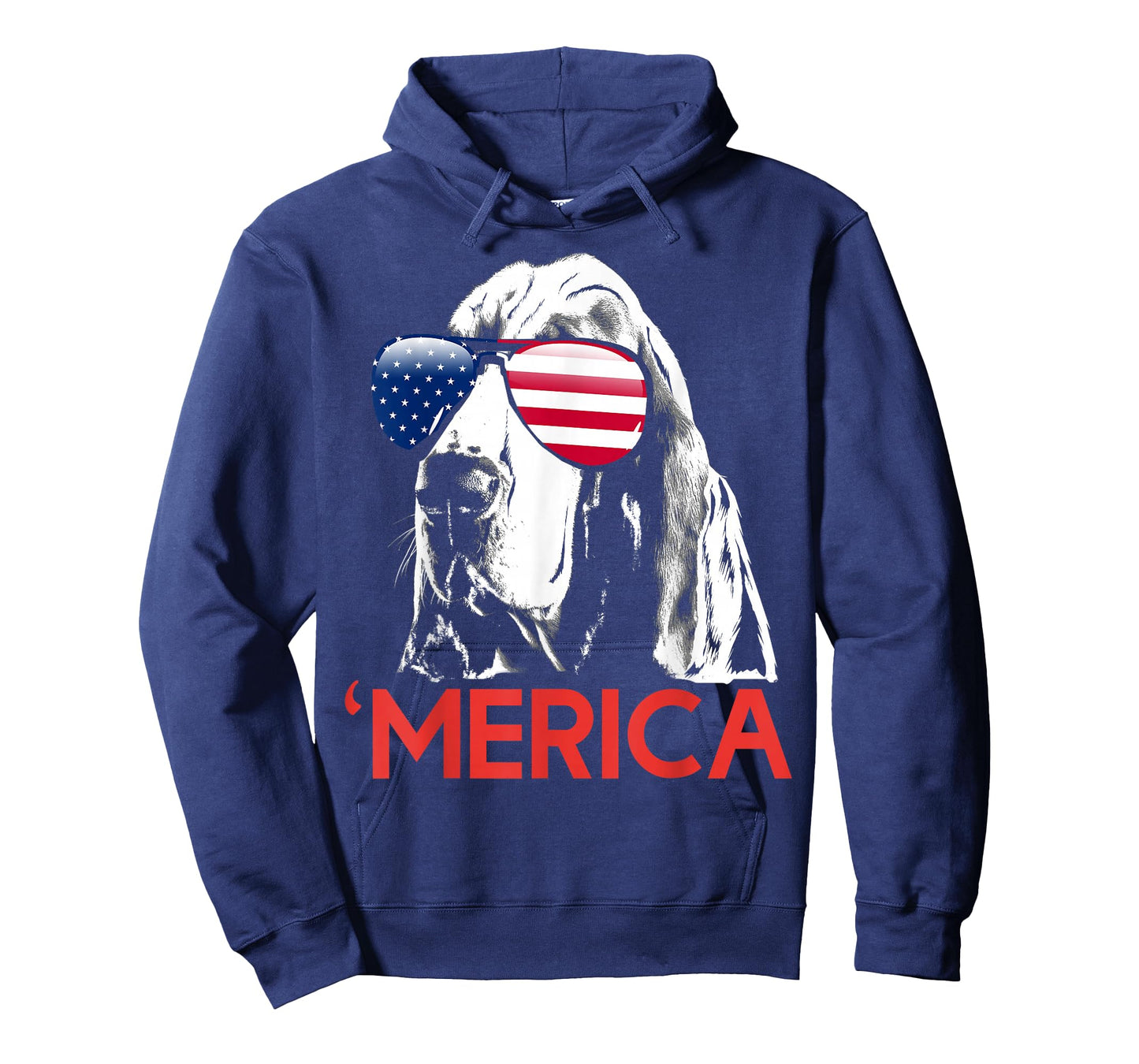 Merica Basset Hound American Flag 4th of July T-Shirt