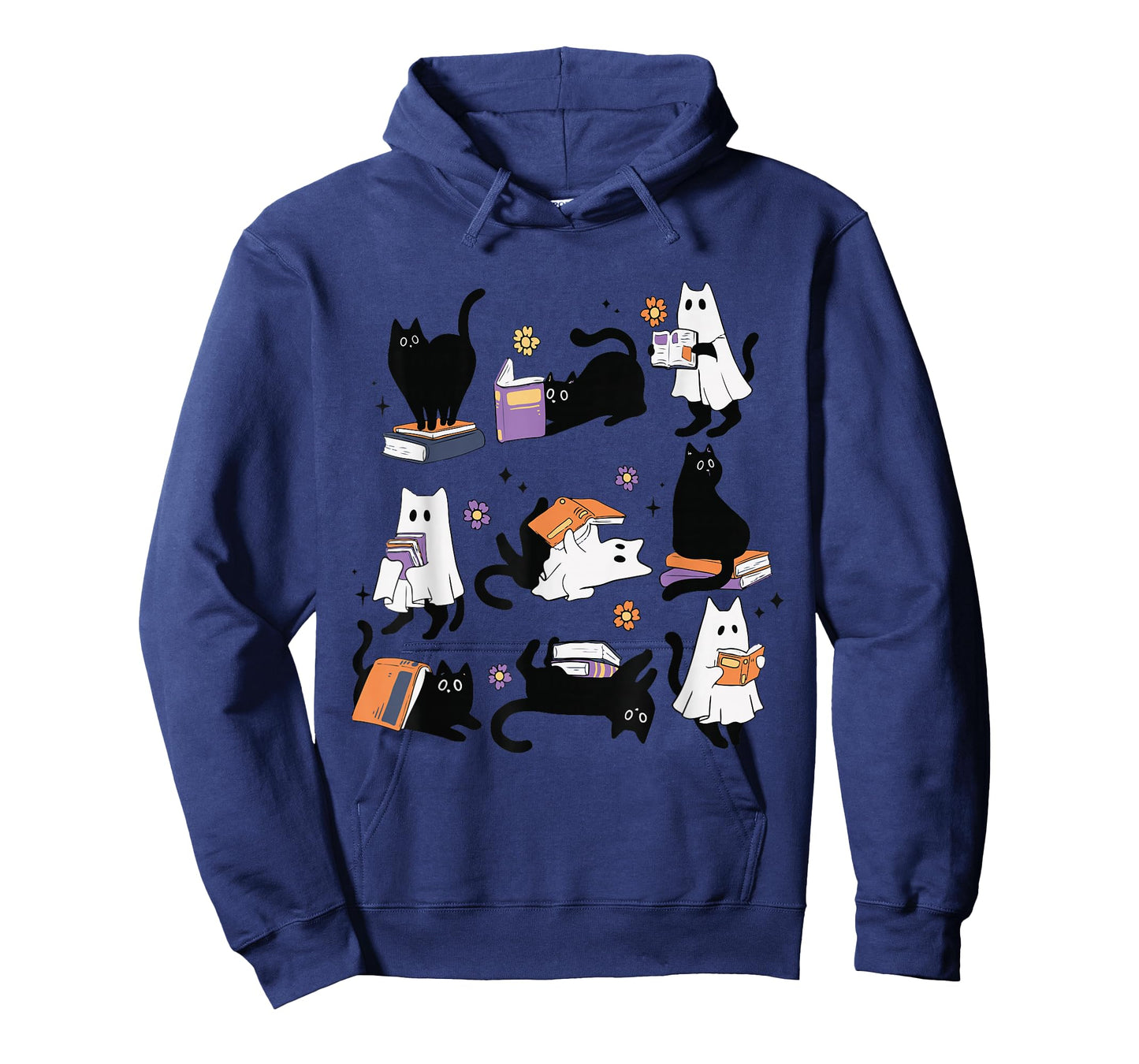 Halloween Ghost Black Cat Reading Book Costume T-Shirt