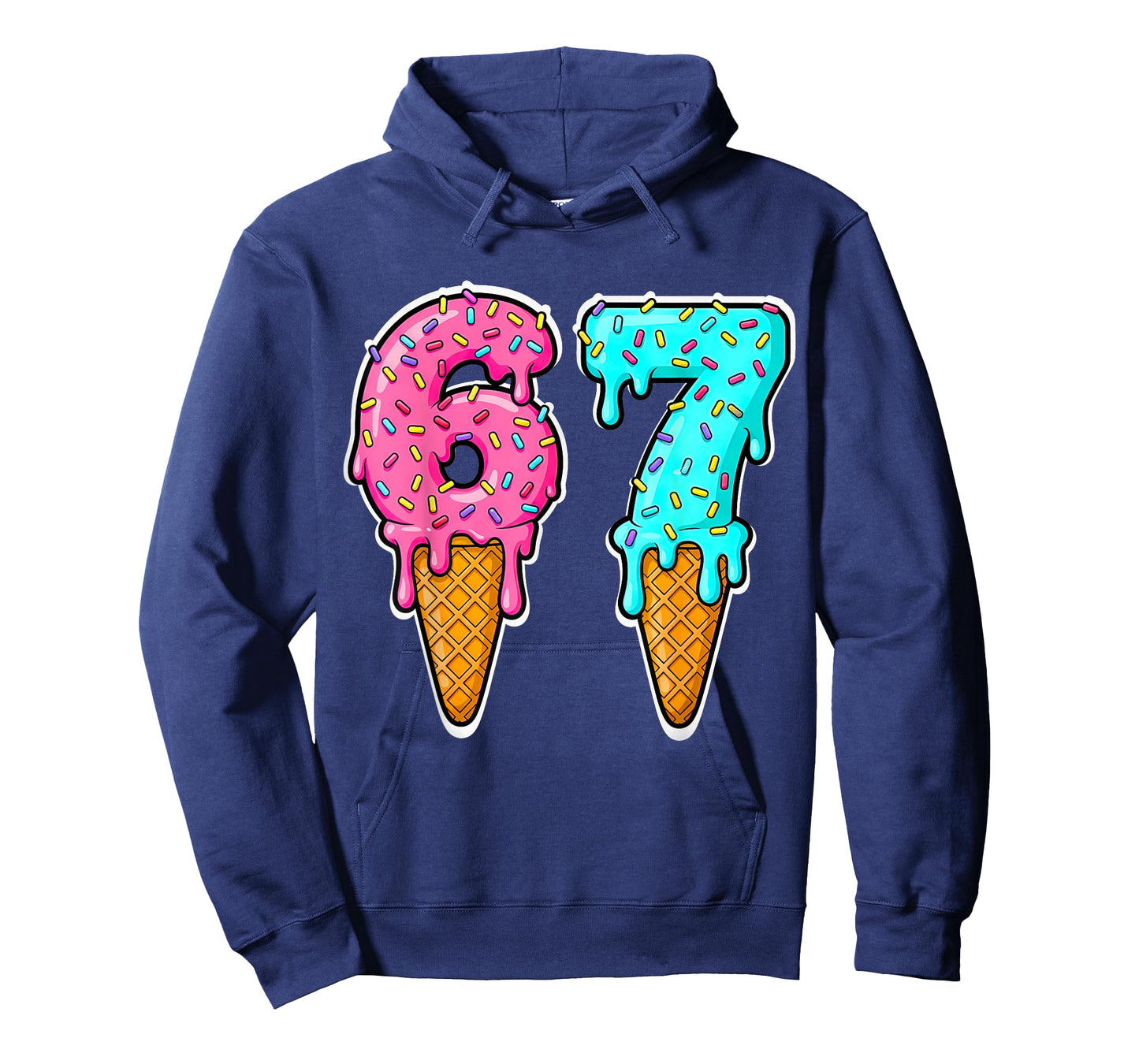 Six Seven Ice Cream Drip Gen Alpha Slang 6 7 Trending Meme T-Shirt