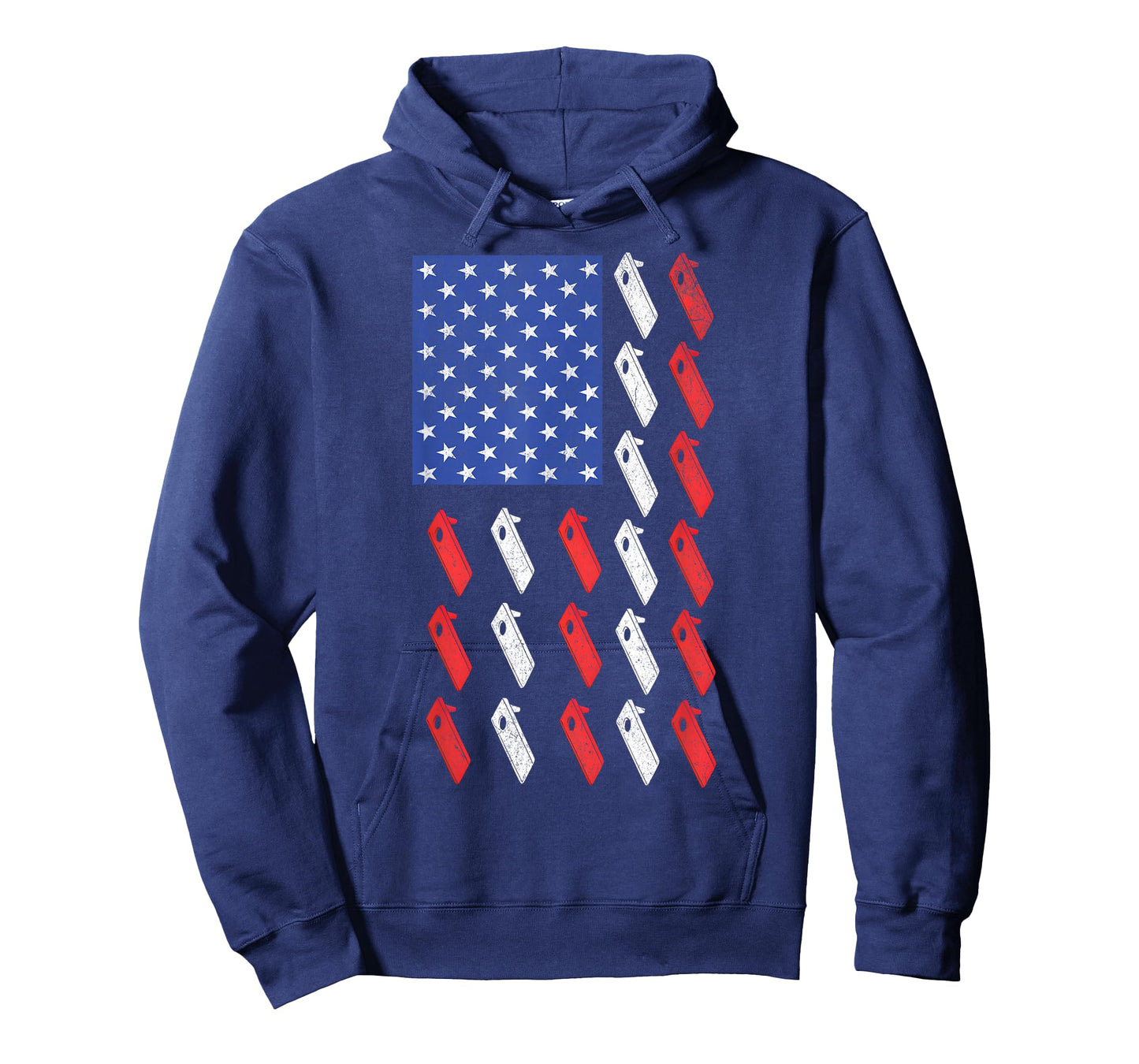 Cornhole Player Toss Bean Bag Game Men Women American Flag T-Shirt