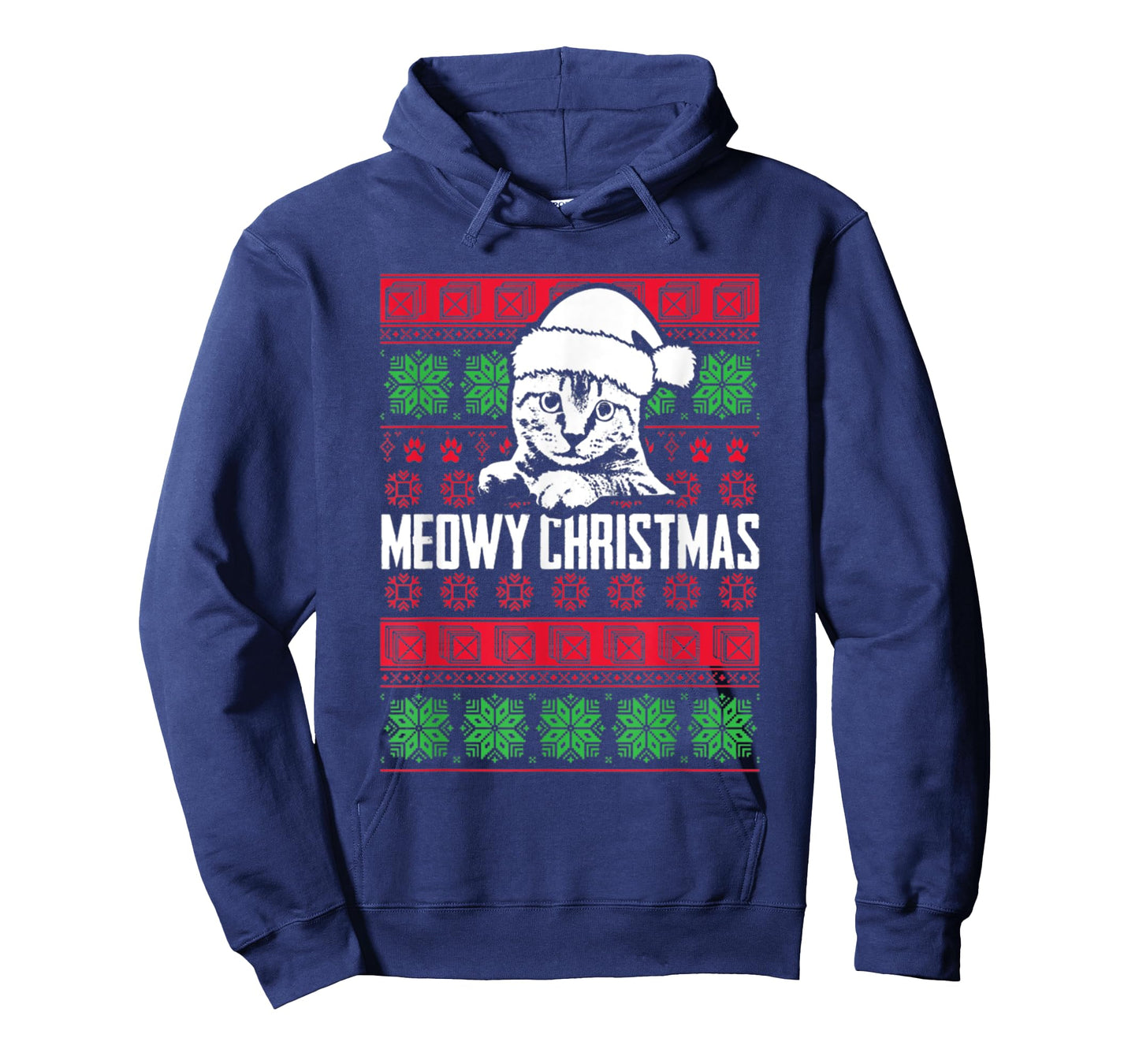 Meowy Cat Pet Owner Lover Pun Funny Ugly Christmas Sweater T-Shirt