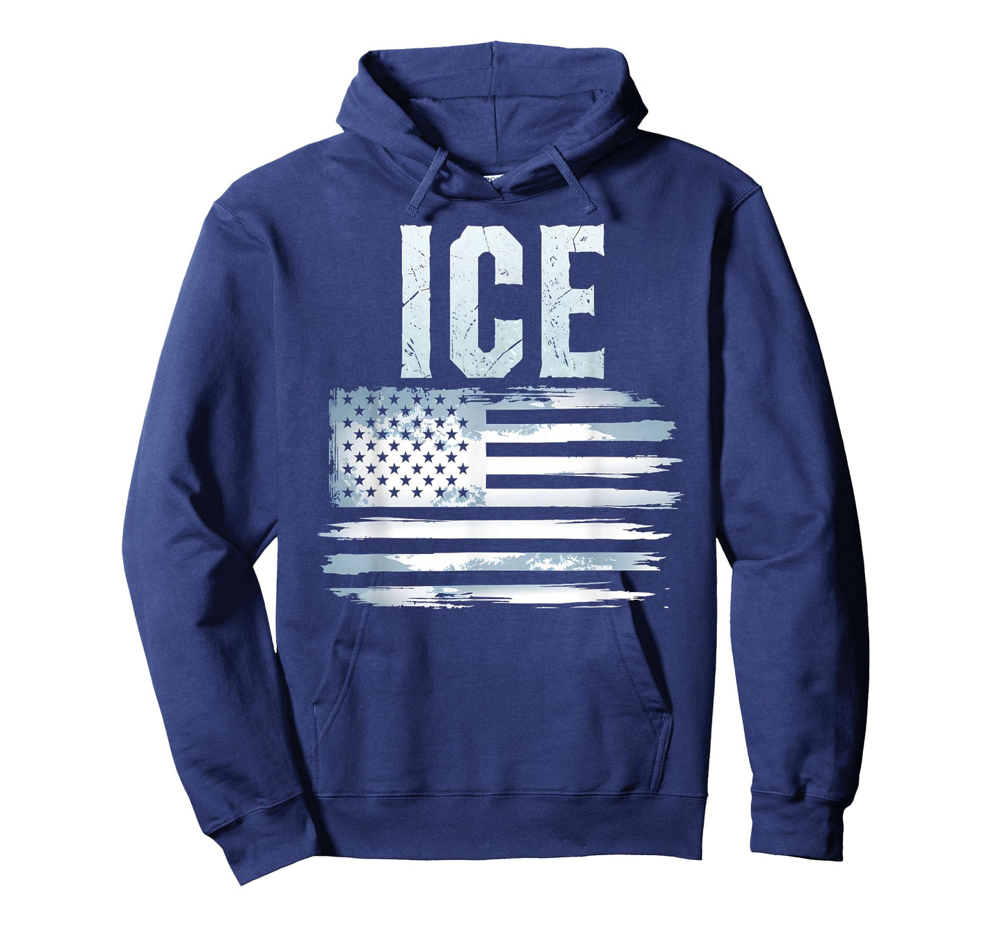 ICE American Flag USA Bold Distressed Police T-Shirt