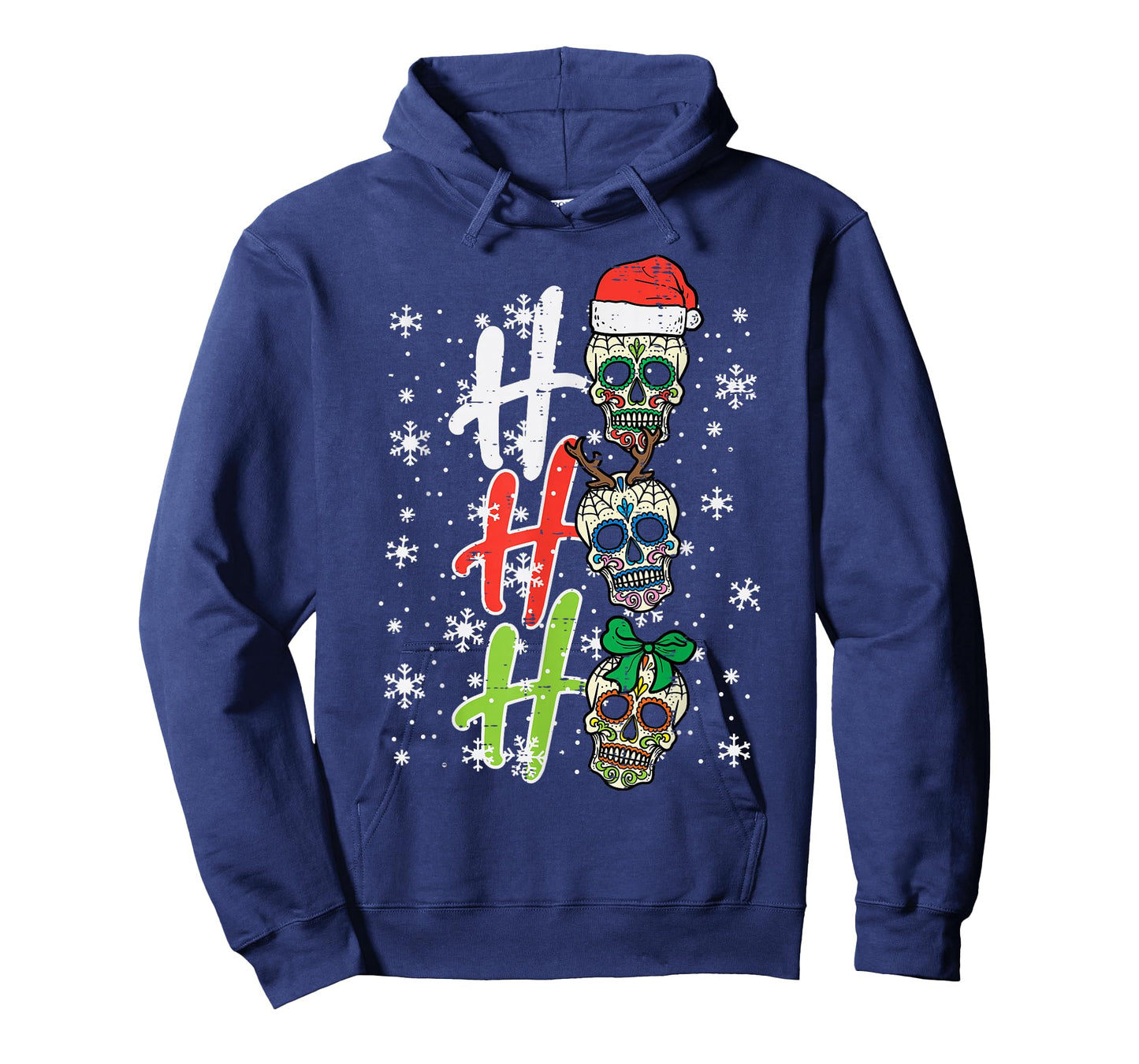 Christmas Sugar Skull Ho Ho Ho Xmas Mexican Men Women Kids T-Shirt