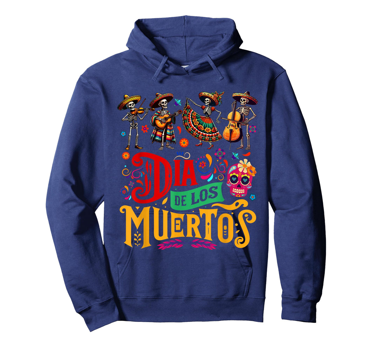 Dia De Los Muertos Mexican Skeletons Instrumentalist Dancing T-Shirt