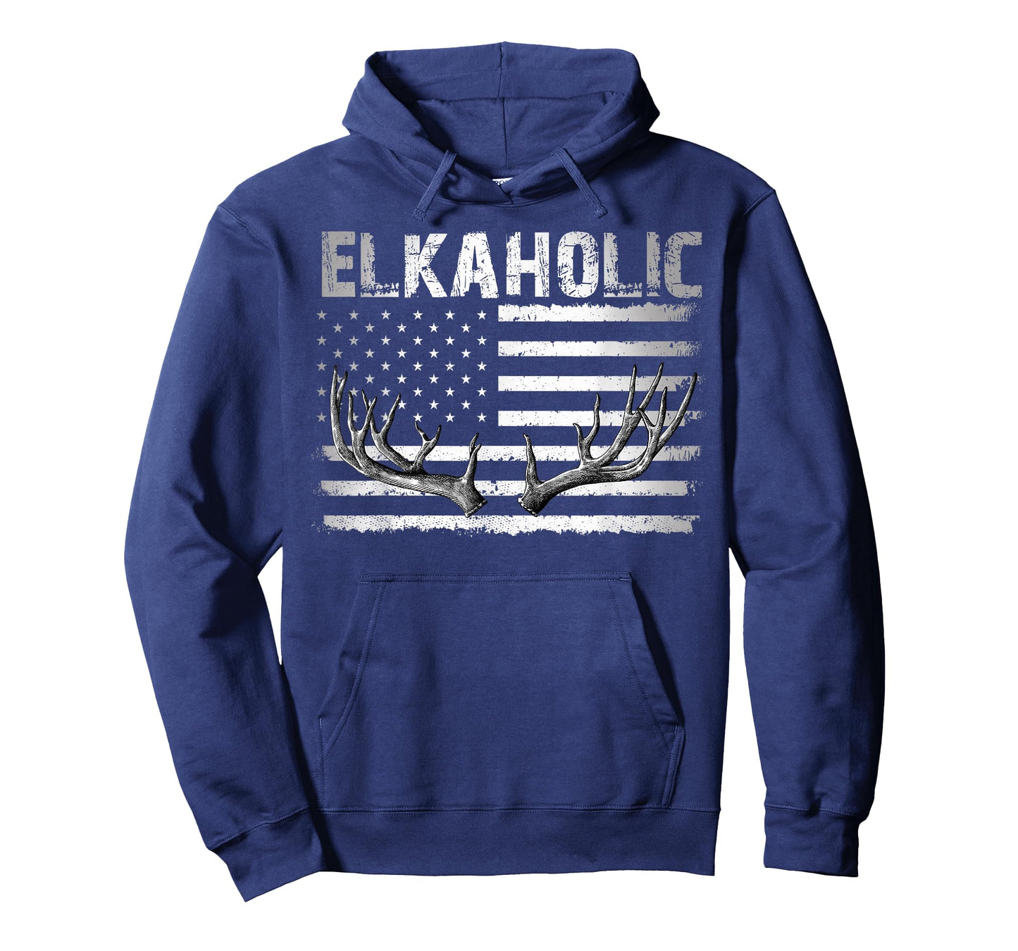 Elk Hunting Elkaholic Hunters Funny US Flag Hunting Lovers T-Shirt