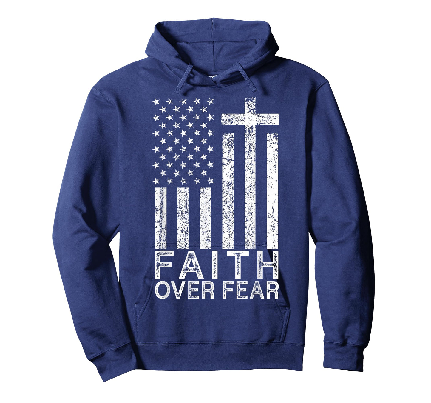 America Pride US Flag Faith Over Fear Christian Cross Jesus T-Shirt