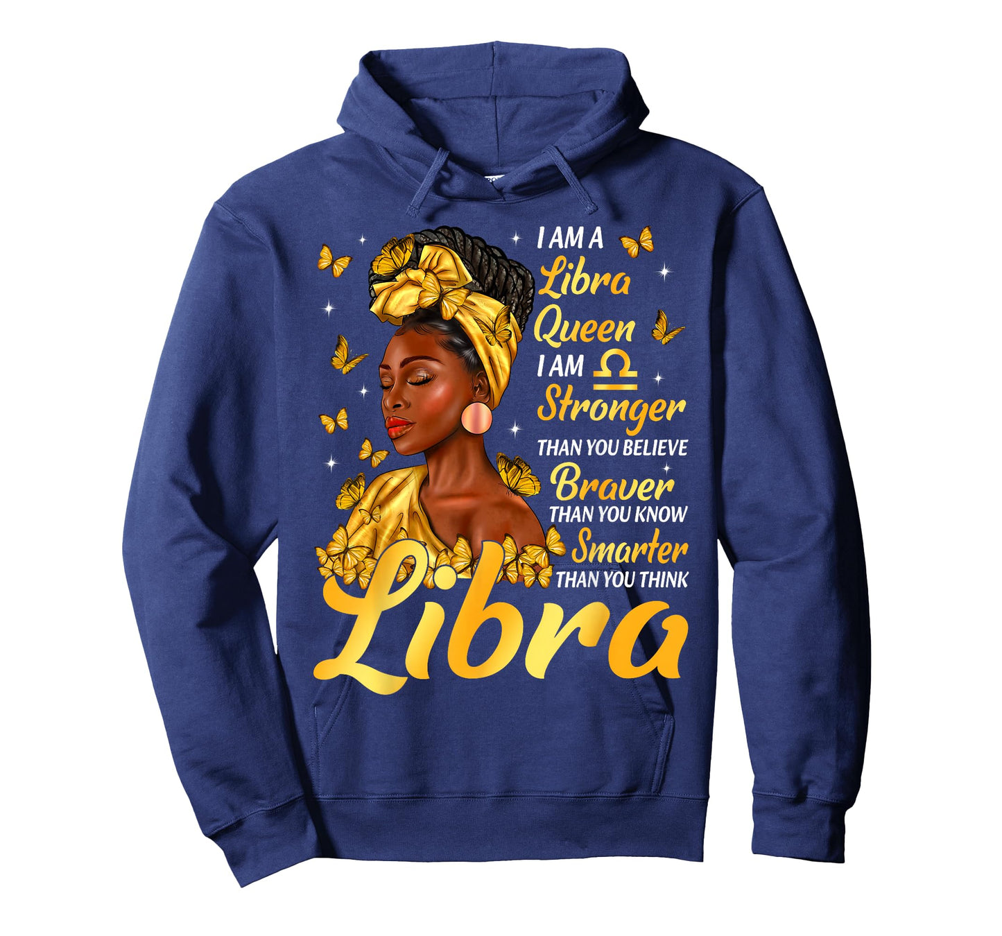 Libra Queen Black Woman Stronger Braver Smarter Zodiac T-Shirt